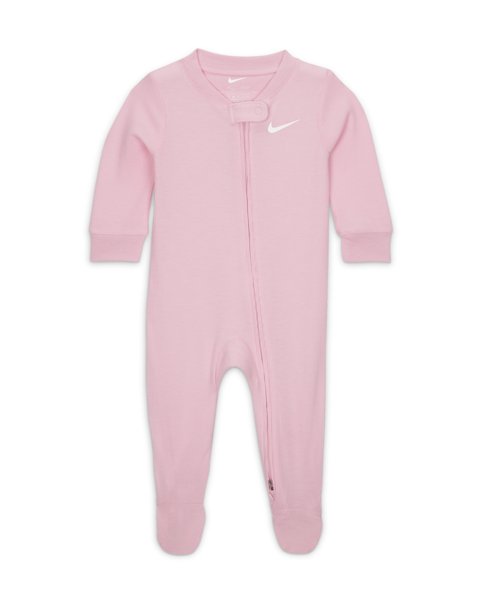 Mono de tejido Knit tipo waffle de viscosa para bebé (0 a 9 meses) Nike - Espuma rosa