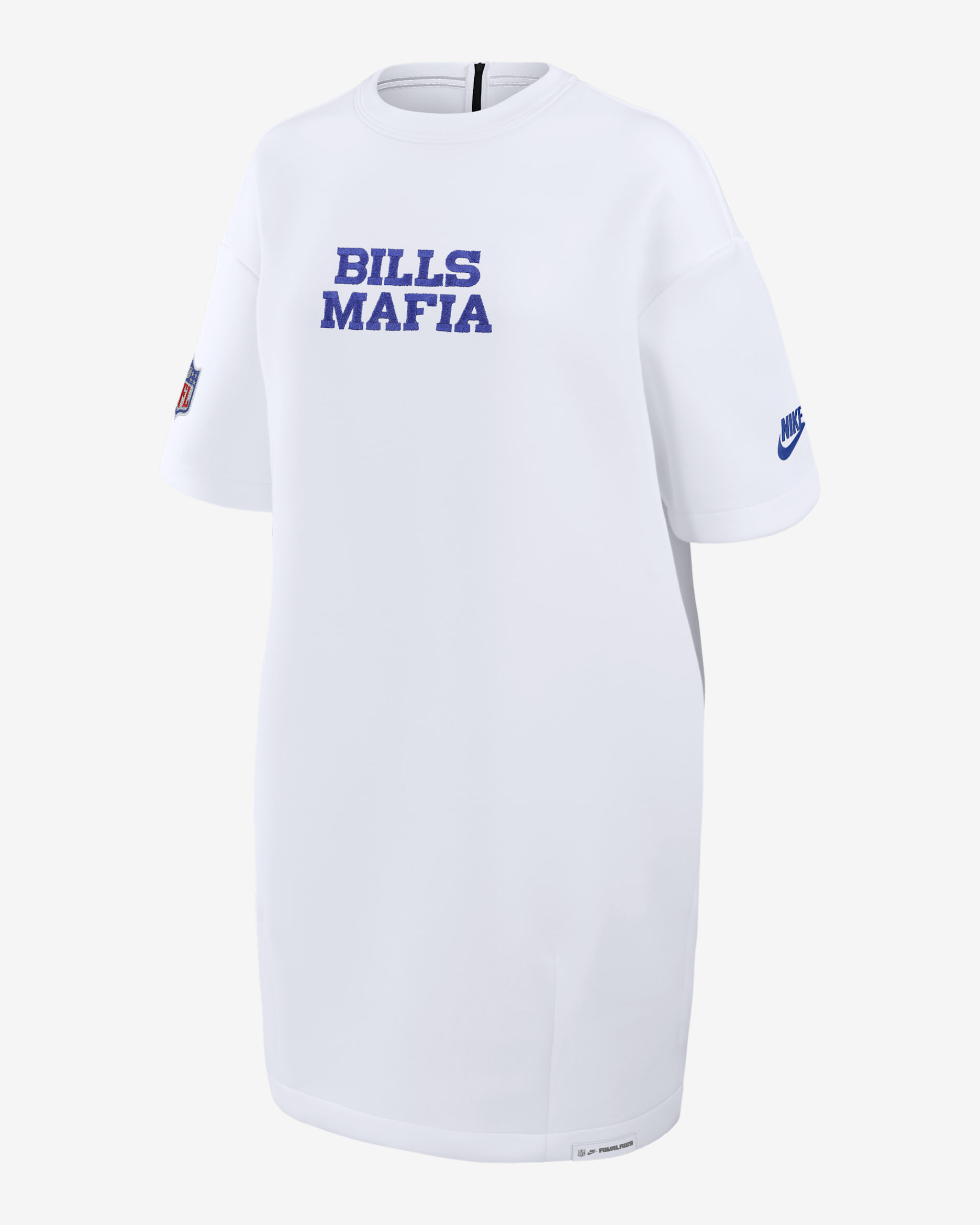 Buffalo Bills Rivalries Collection Oversized Tech Fleece Women's Nike NFL Dress - White