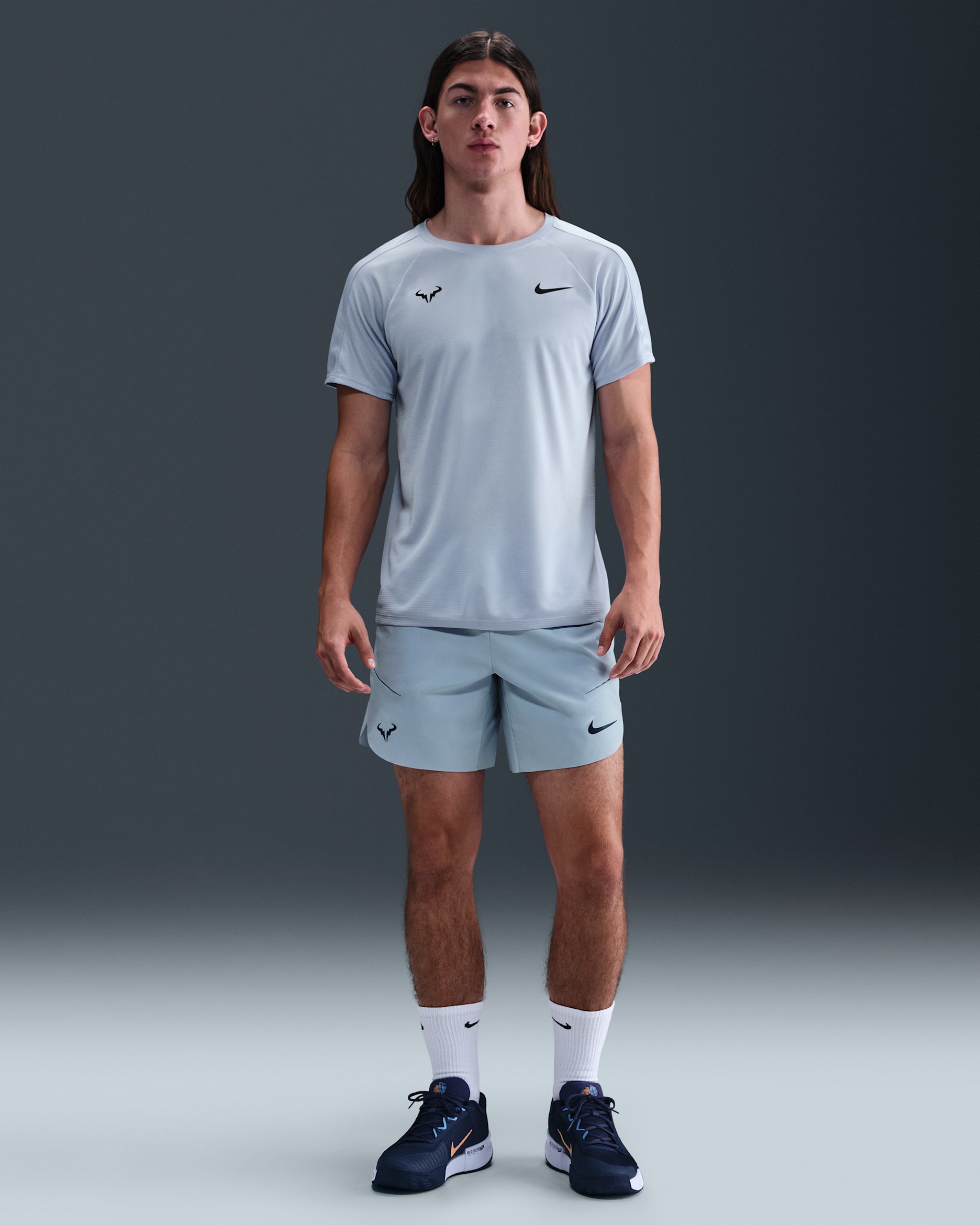 Rafa Men's Nike Dri-FIT ADV 7" Tennis Shorts - Light Armory Blue/Midnight Navy