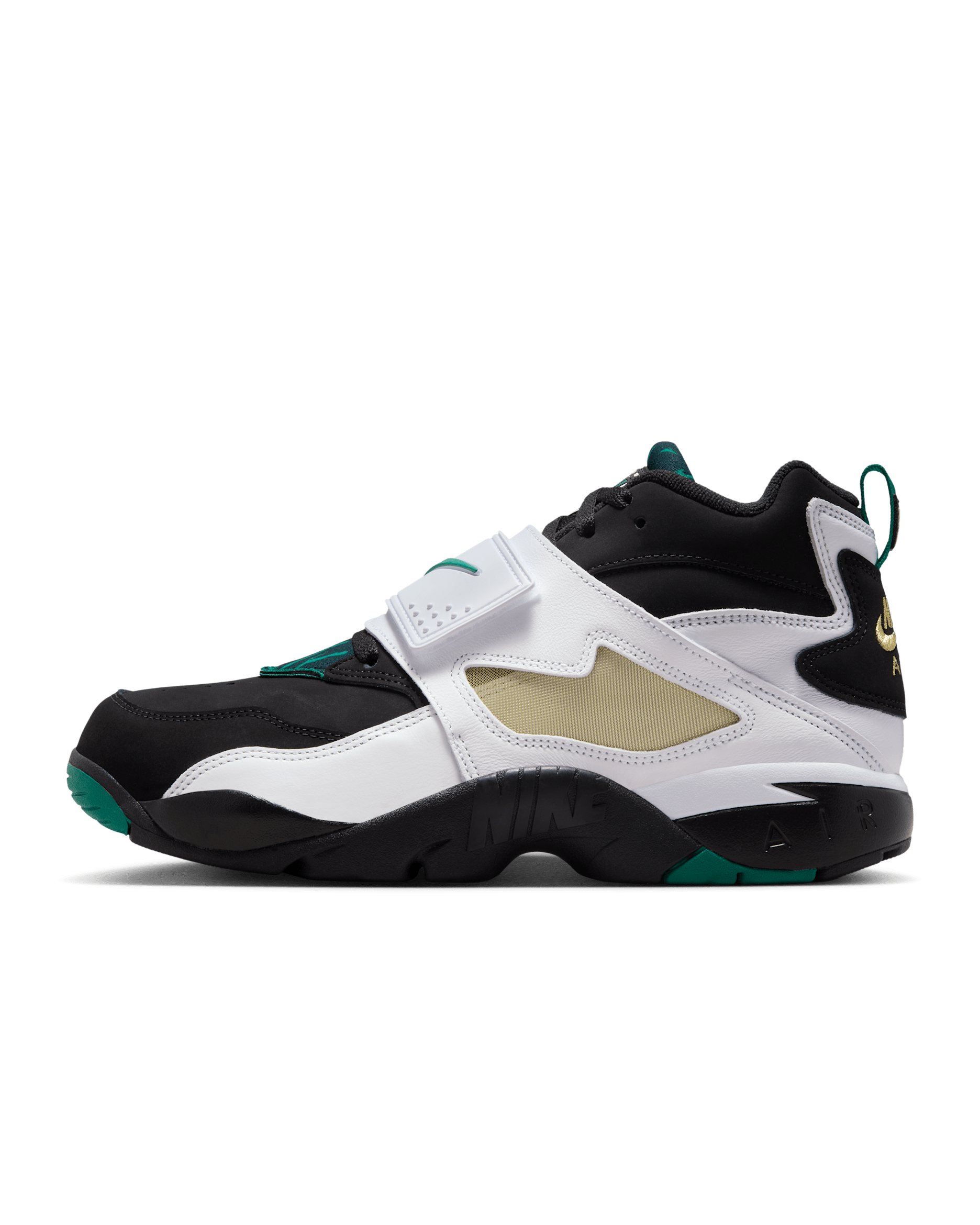 Nike Air Diamond Turf '93 Men's Shoes - Black/White/Golden Tussah/Mystic Green