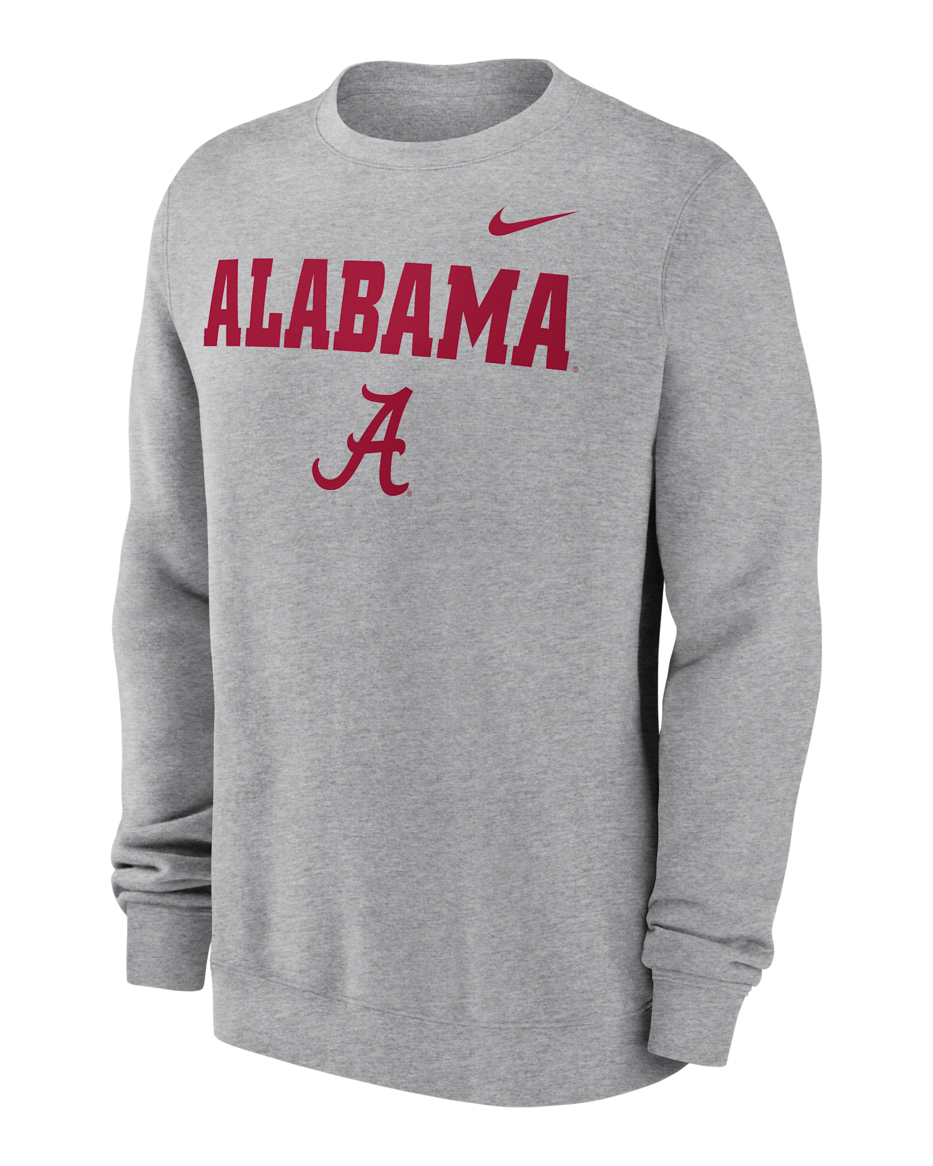 Sudadera de cuello redondo sin cierre universitaria Nike para hombre Alabama Crimson Tide Primetime Primary Stack - Gris oscuro jaspeado