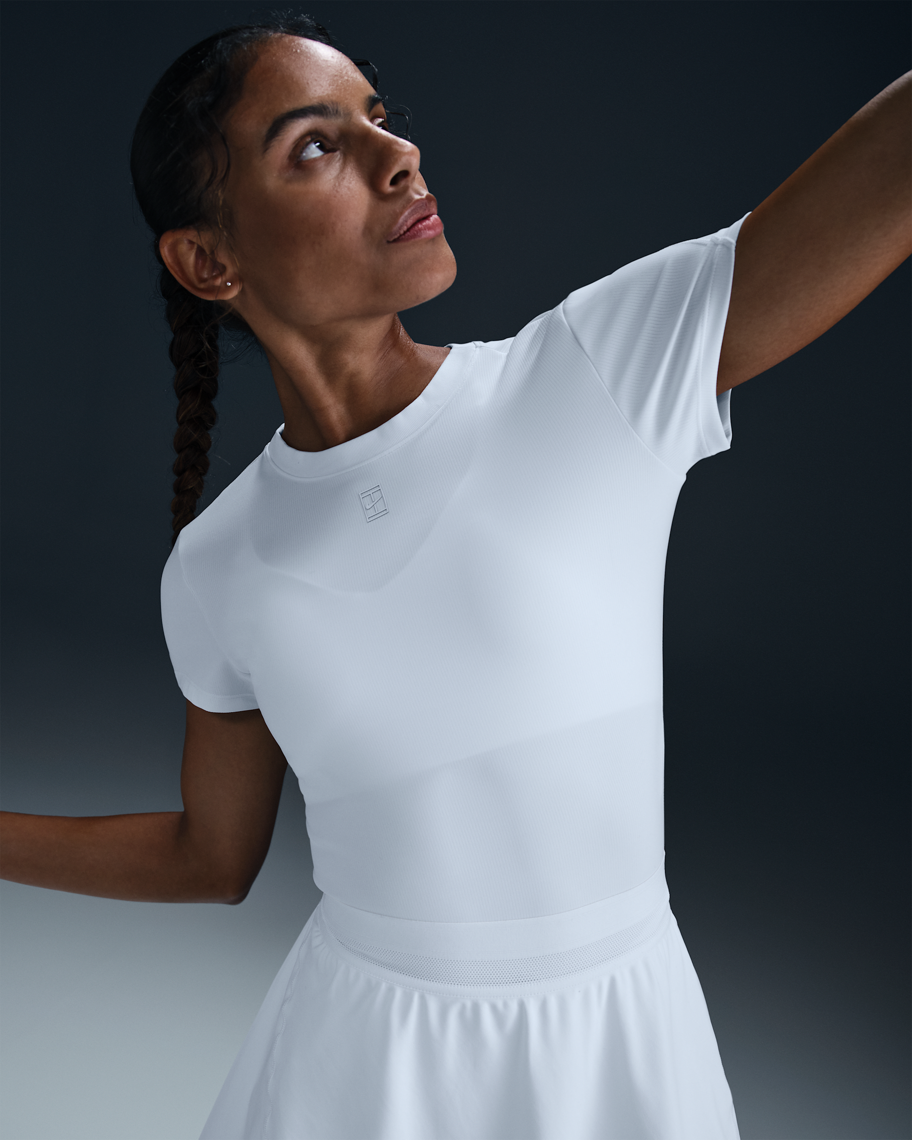 NikeCourt Advantage Women's Dri-FIT Short-Sleeve Tennis Top - White/White