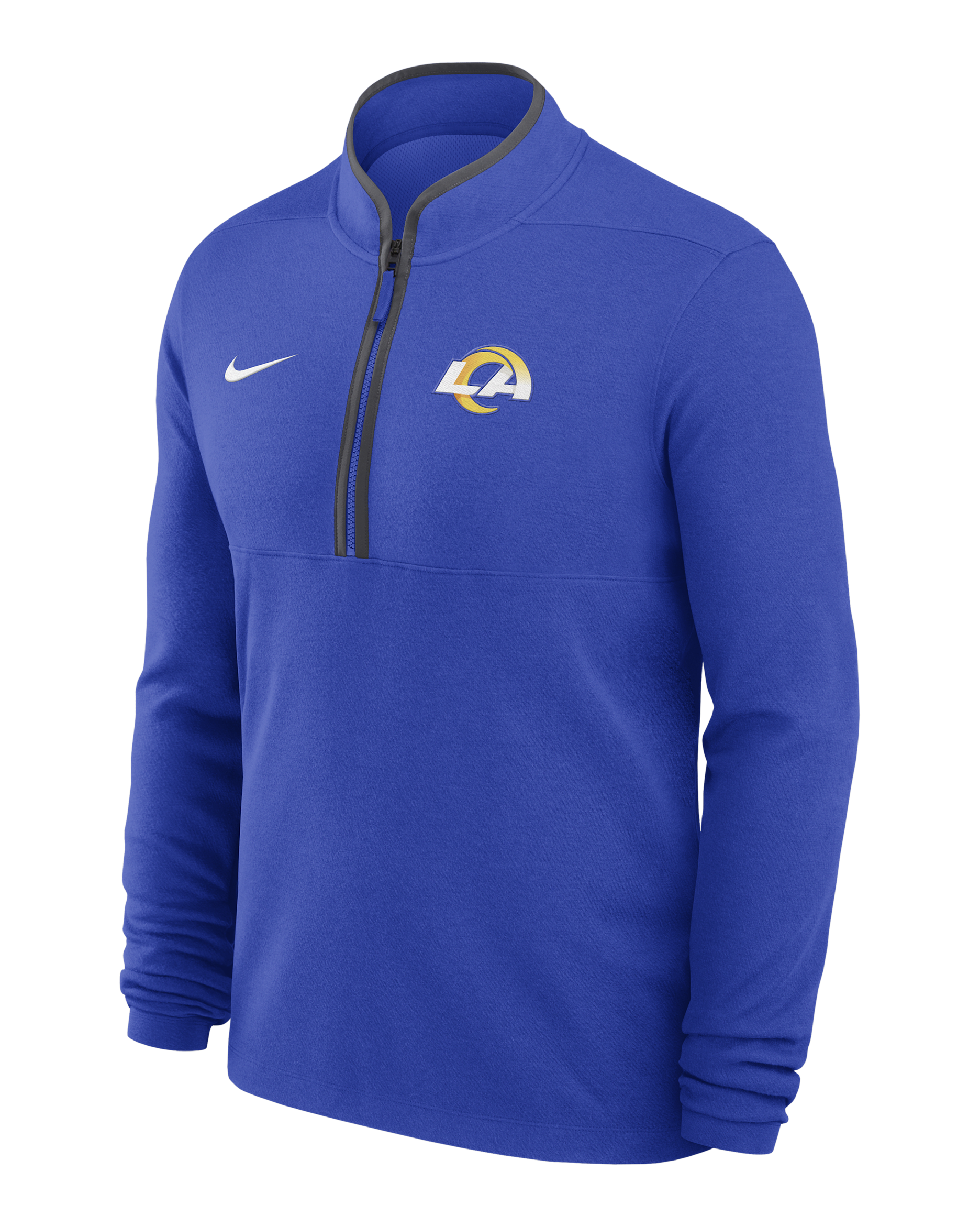 Los Angeles Rams Logo Victory Men's Nike Dri-FIT NFL 1/2-Zip Long-Sleeve Top - Royal