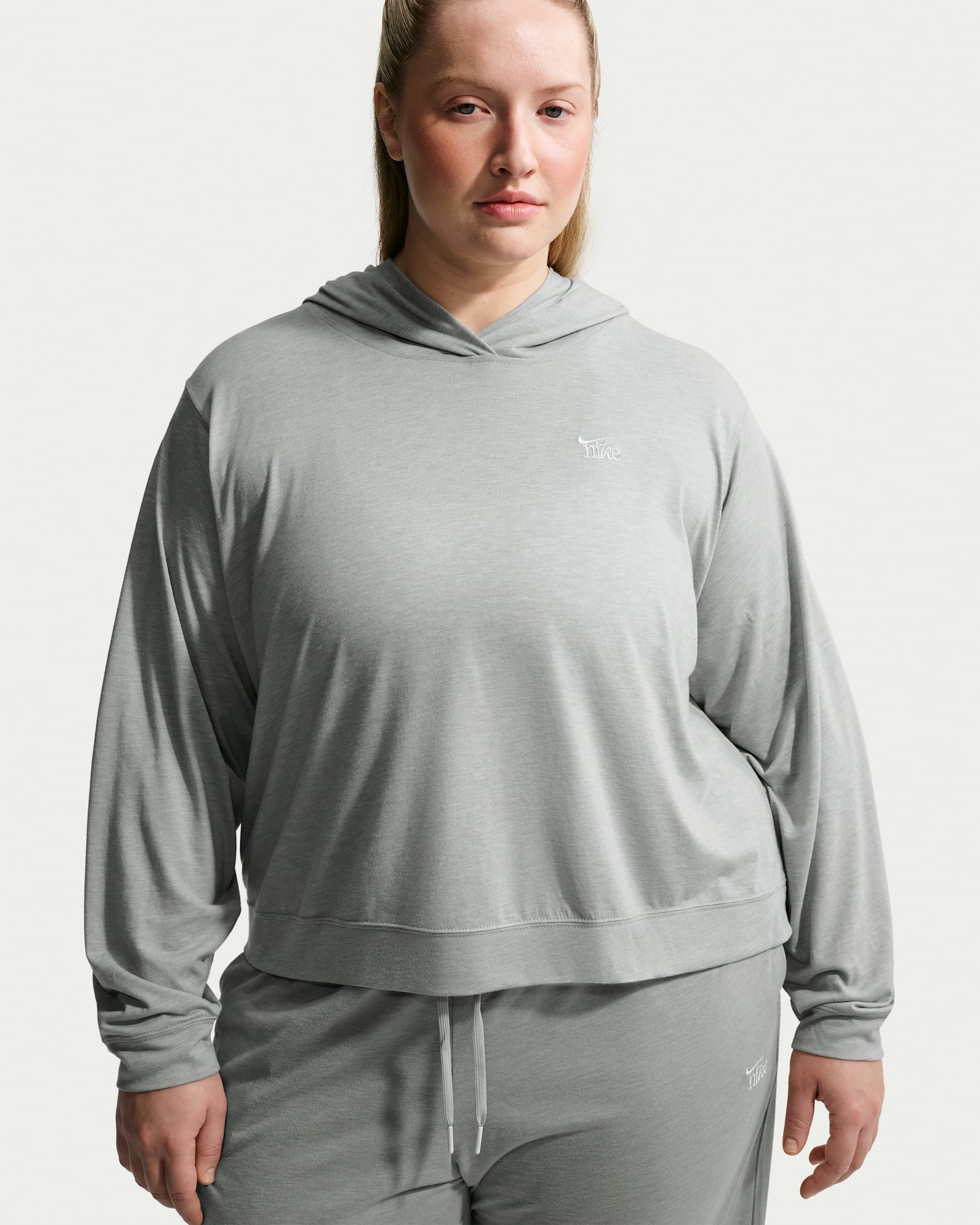Nike Sportswear Chill Knit Women's Lightweight Hoodie (Plus Size) - Dark Grey Heather/Chalk