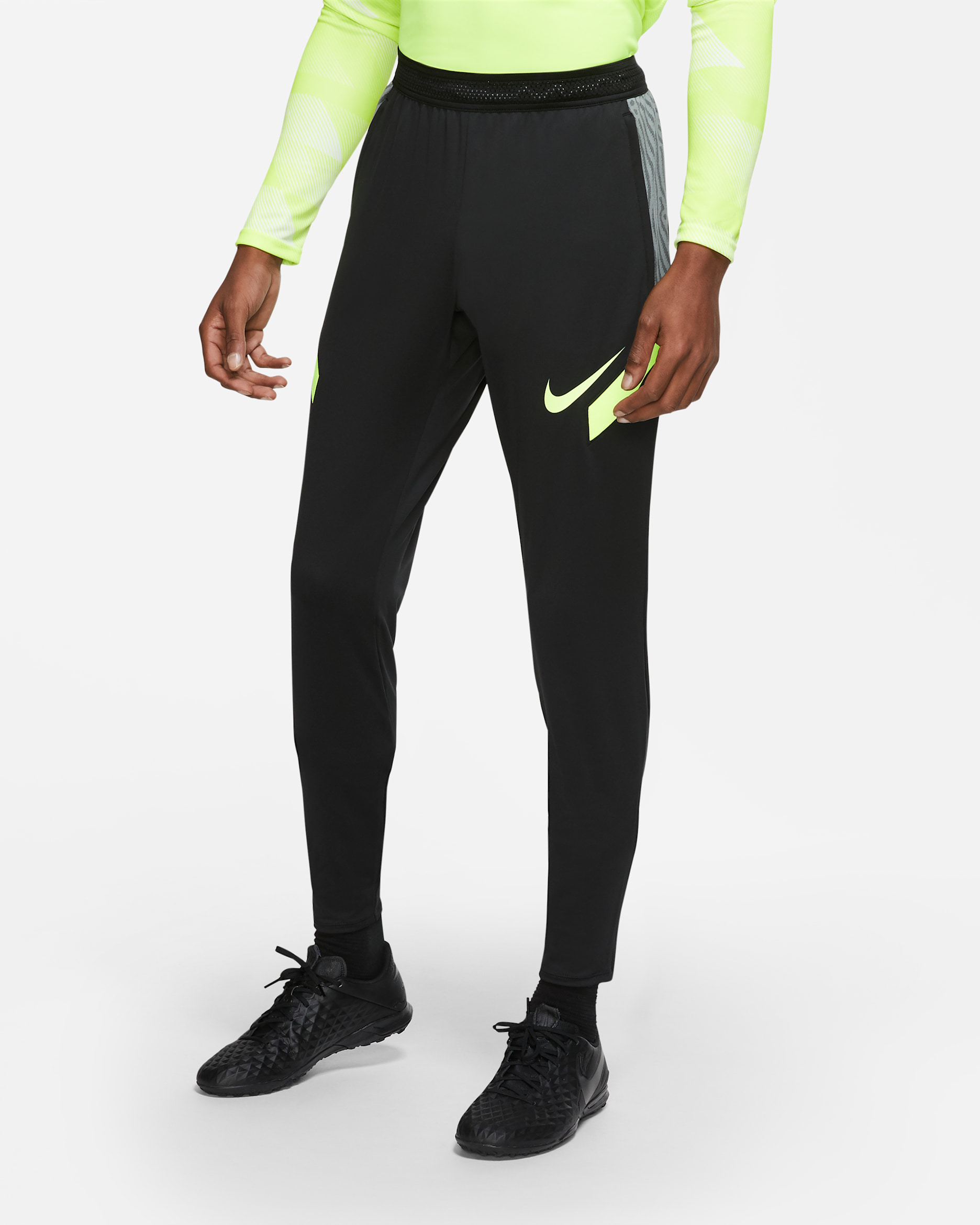 Nike Dri-FIT Strike fotballbukse til herre - Svart/Smoke Grey/Svart/Volt