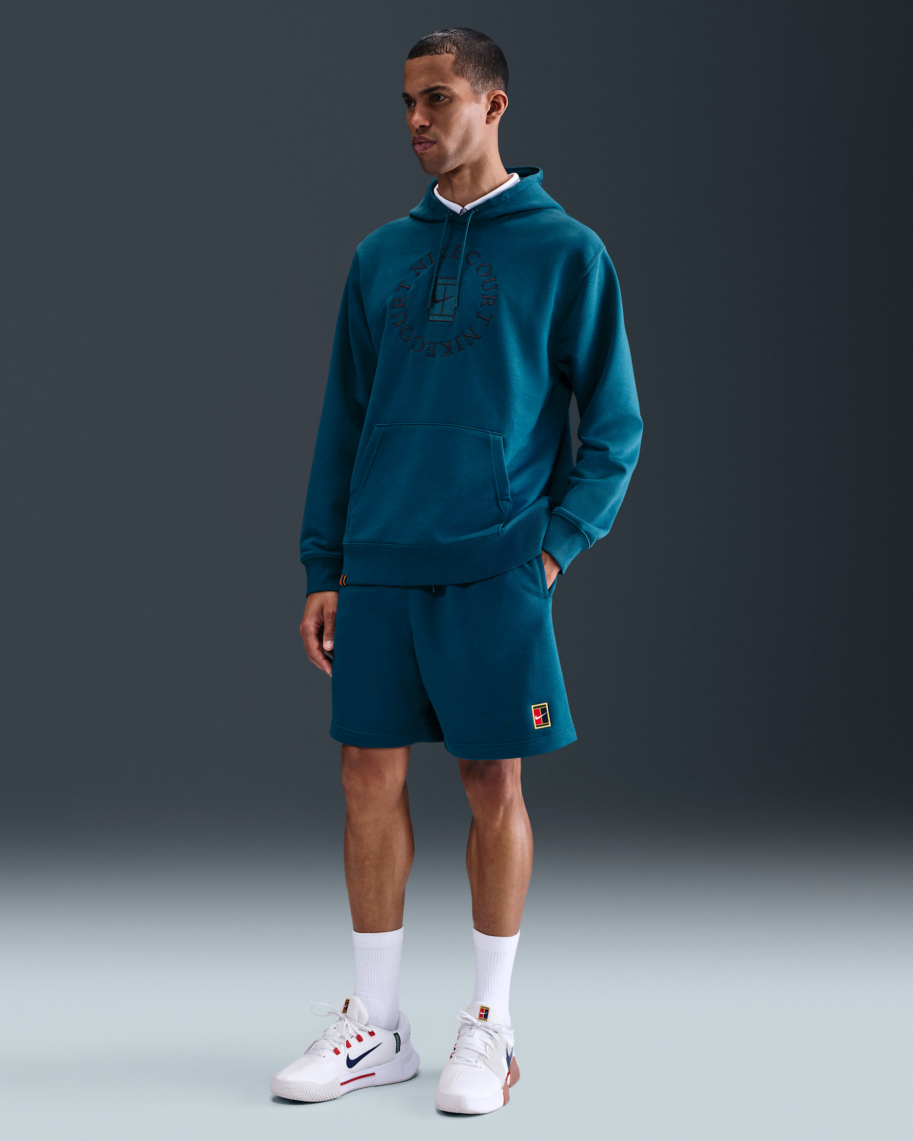 NikeCourt Heritage Men's Dri-FIT Fleece Tennis Shorts - Blue Force