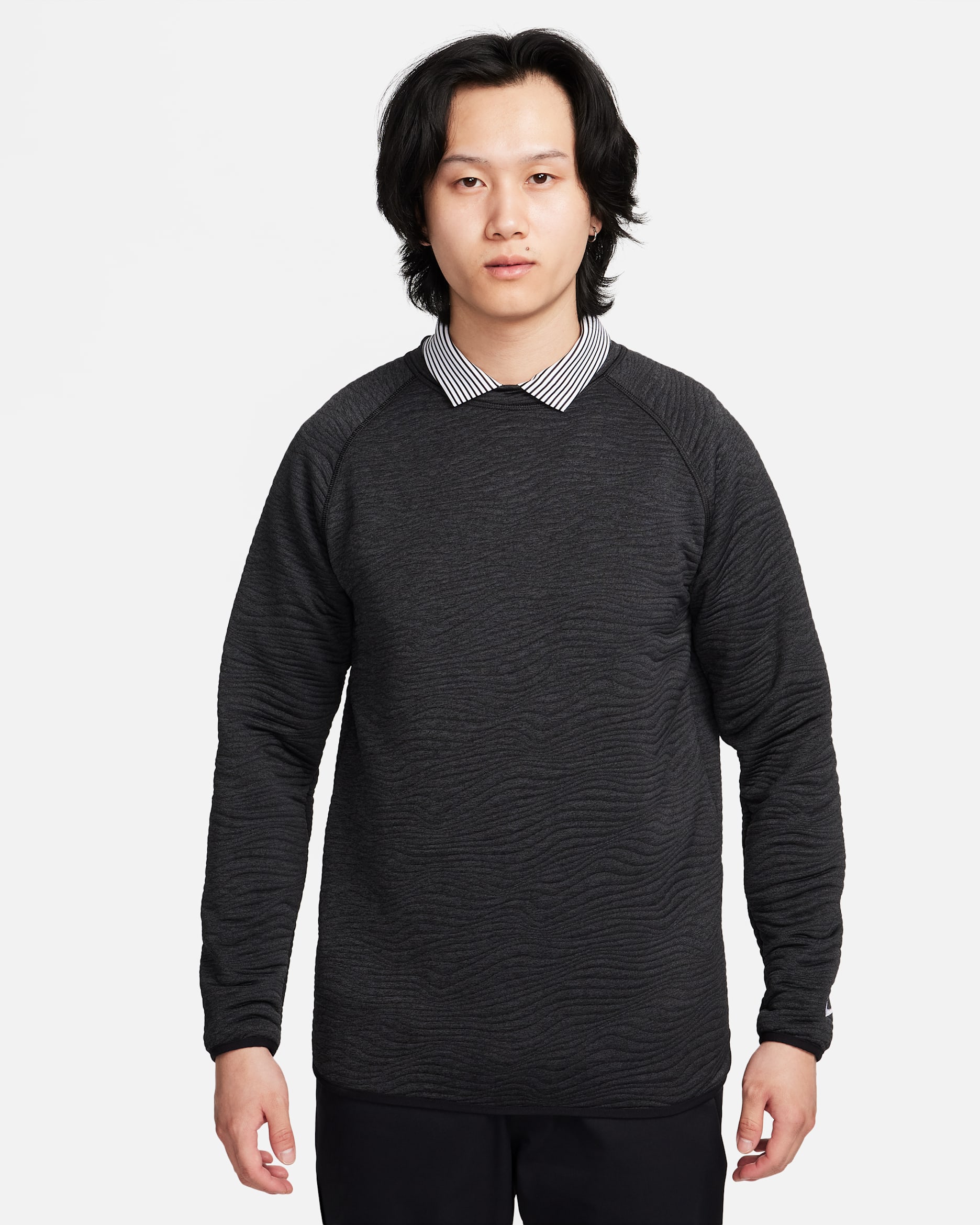 Nike Tour Men's Dri-FIT Golf Crew - Black/Black/White