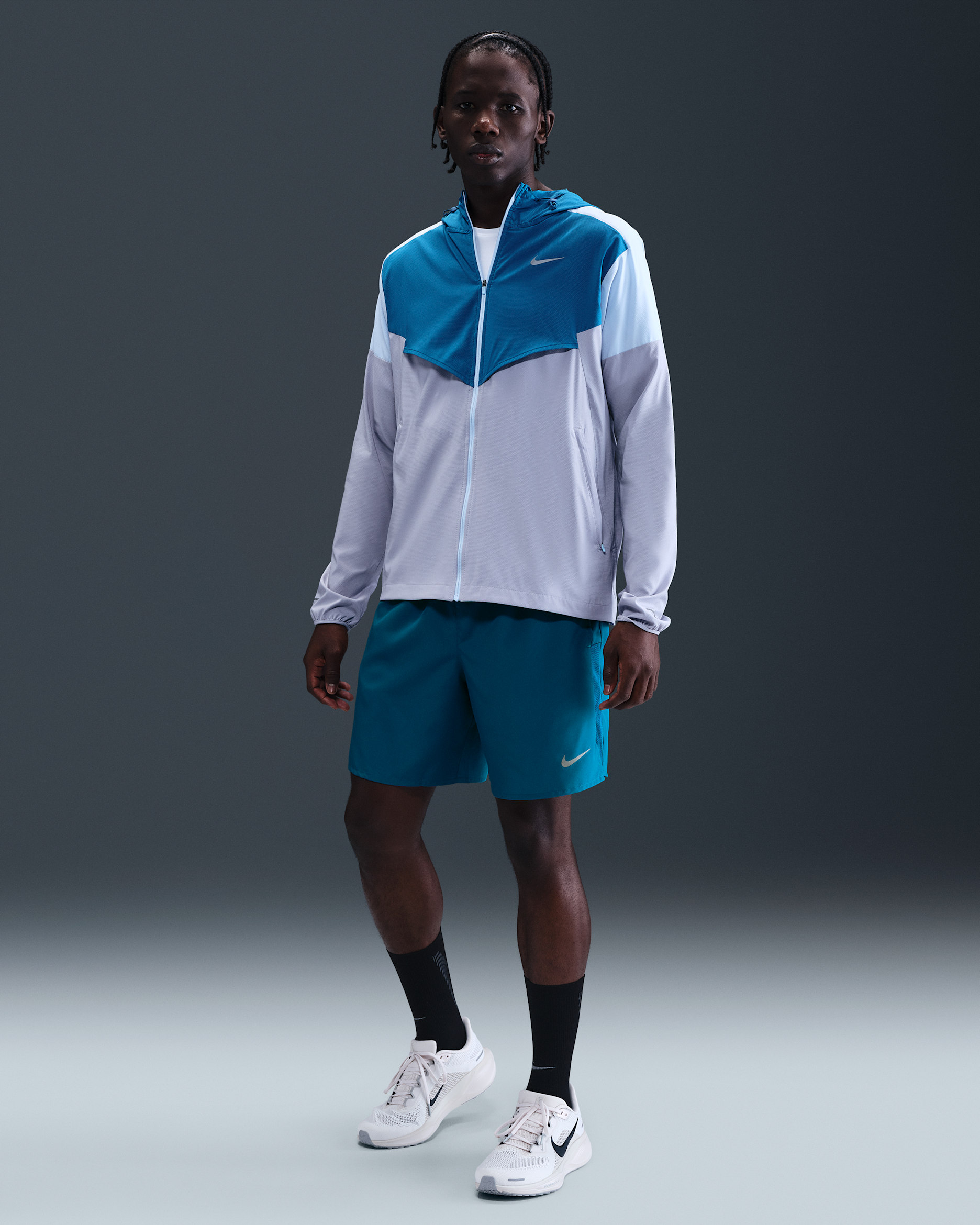 Calções de running forrados com slips de 18 cm Dri-FIT Nike Challenger para homem - Verde Abyss