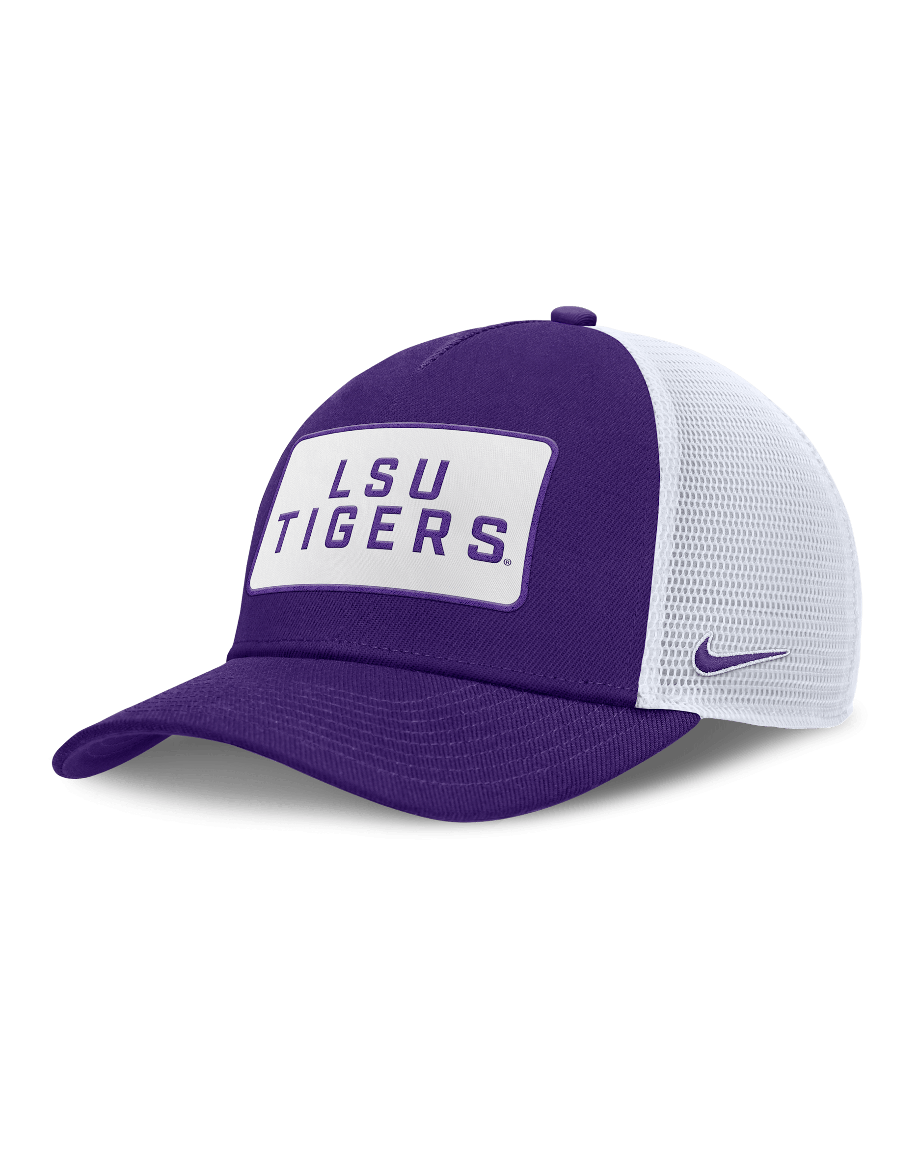 LSU On-Field Rise Men's Nike College Trucker Adjustable Hat - Purple