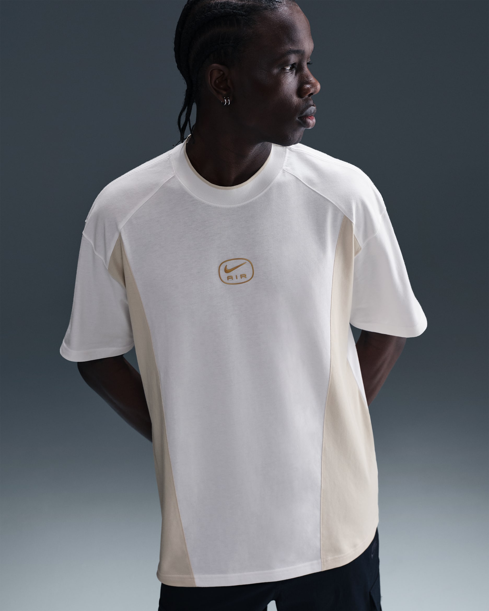 T-shirt Nike Air pour Homme - Blanc/Light Orewood Brown