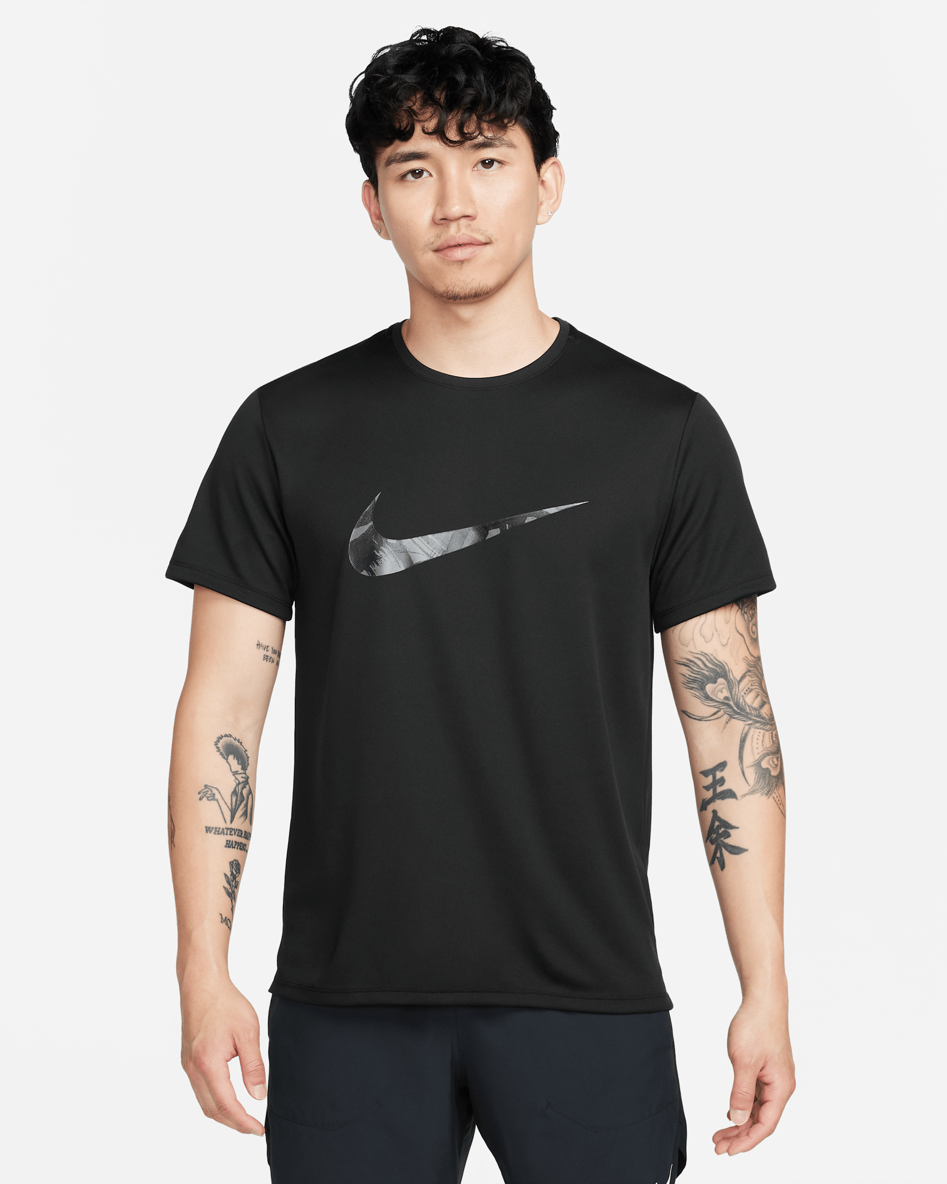 Nike Miler Men's Dri-FIT UV Short-Sleeve Running Top - Black