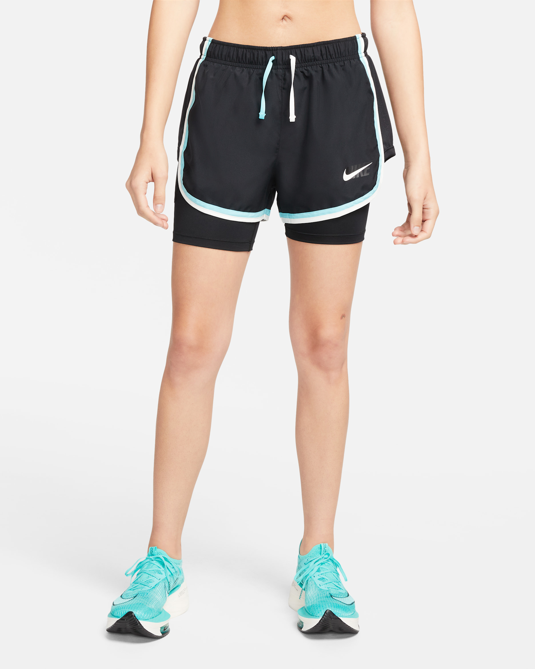 Nike Dri-FIT Tempo Icon Clash Women's 2-In-1 Running Shorts - Black/Copa/Sail/Sail