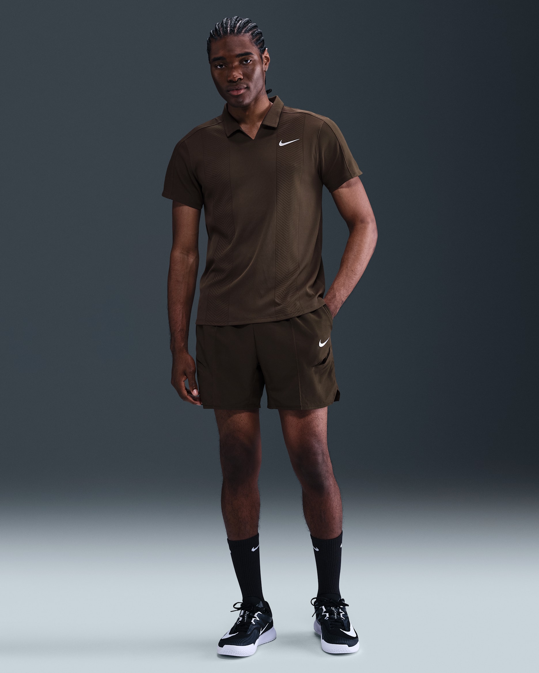 NikeCourt Slam Men's Dri-FIT 6" Tennis Shorts - Velvet Brown