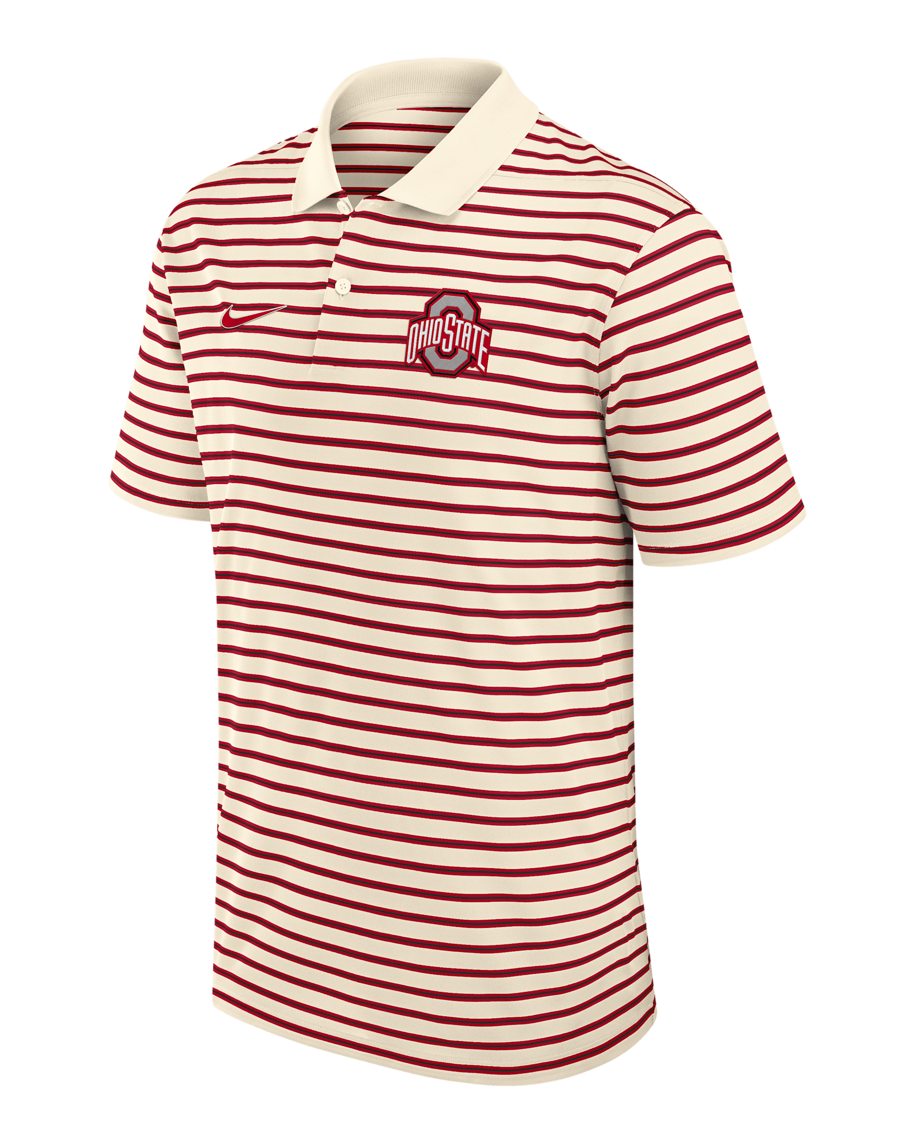 Ohio State Striped Men's Nike Dri-FIT College Polo - Tan/Beige