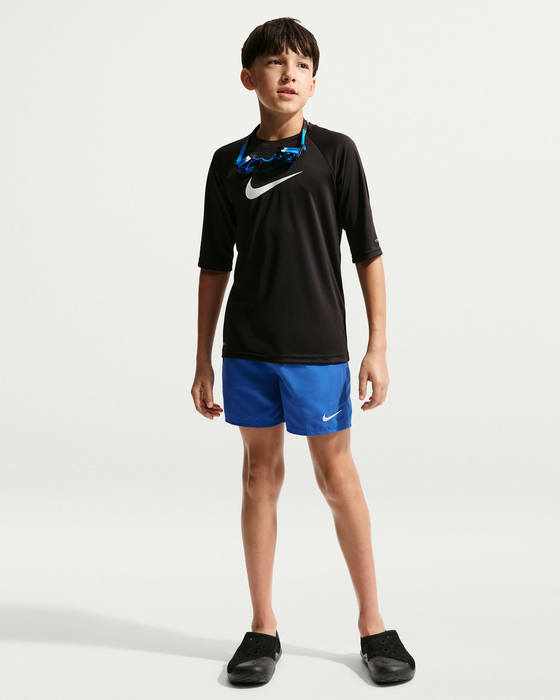 Short de volley avec sous-short intégré 10 cm Nike Swim Breaker Essential pour ado (garçon) - Game Royal/Blanc