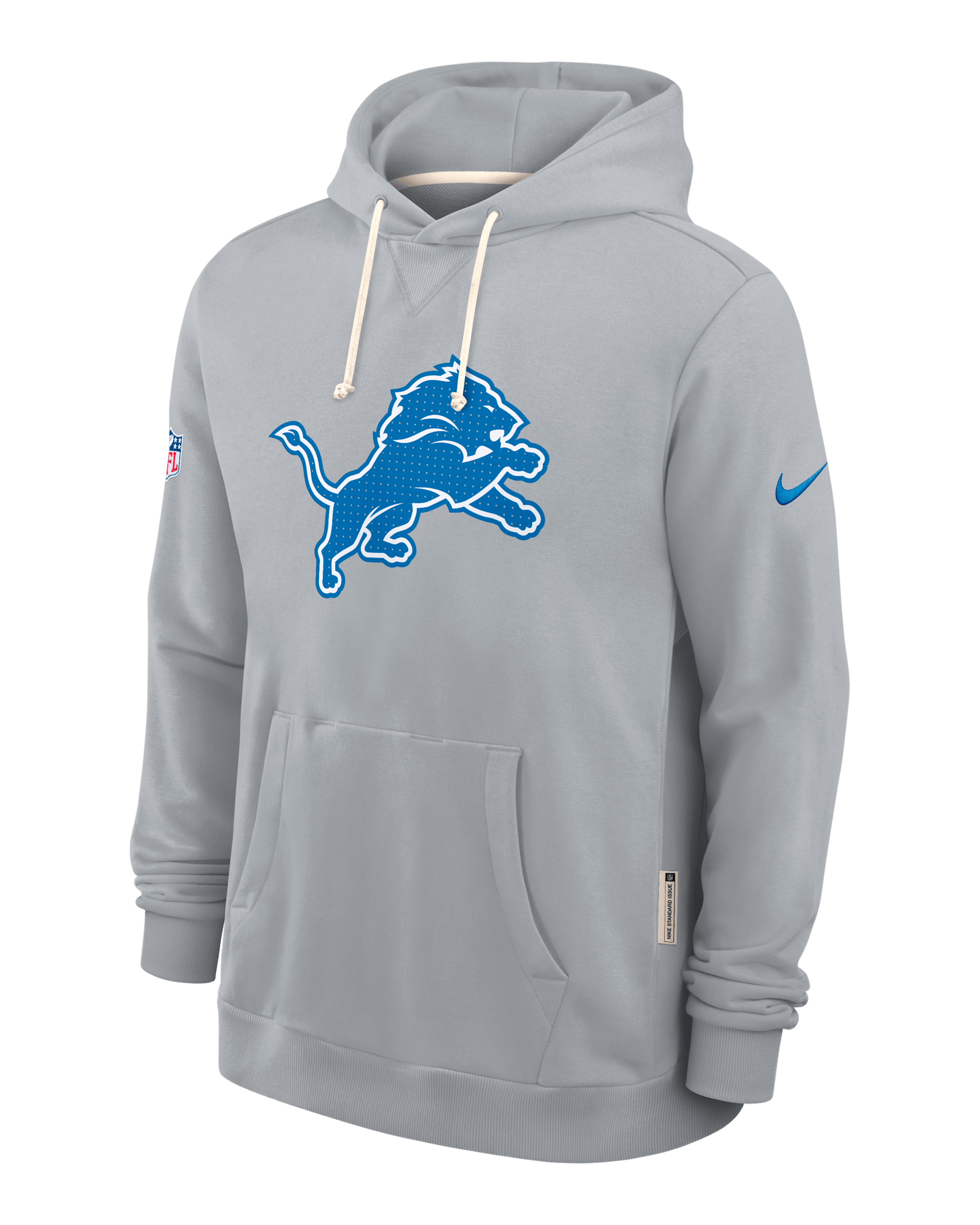Detroit Lions Initial Home Sideline Men's Nike Dri-FIT NFL Pullover Hoodie - Wolf Grey