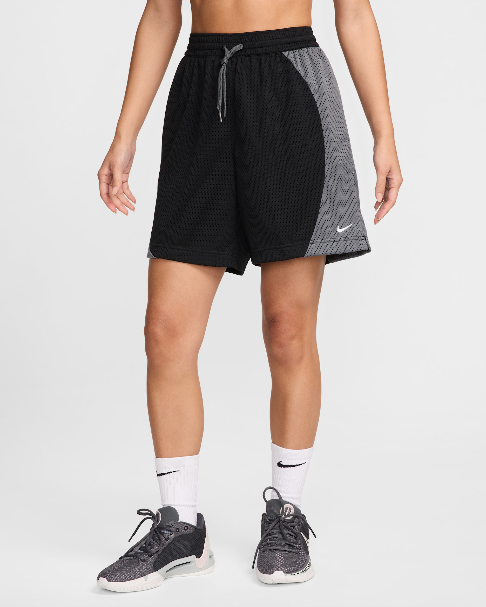 Nike Essential Women's Dri-FIT Mesh Basketball Shorts - Black/Iron Grey/White