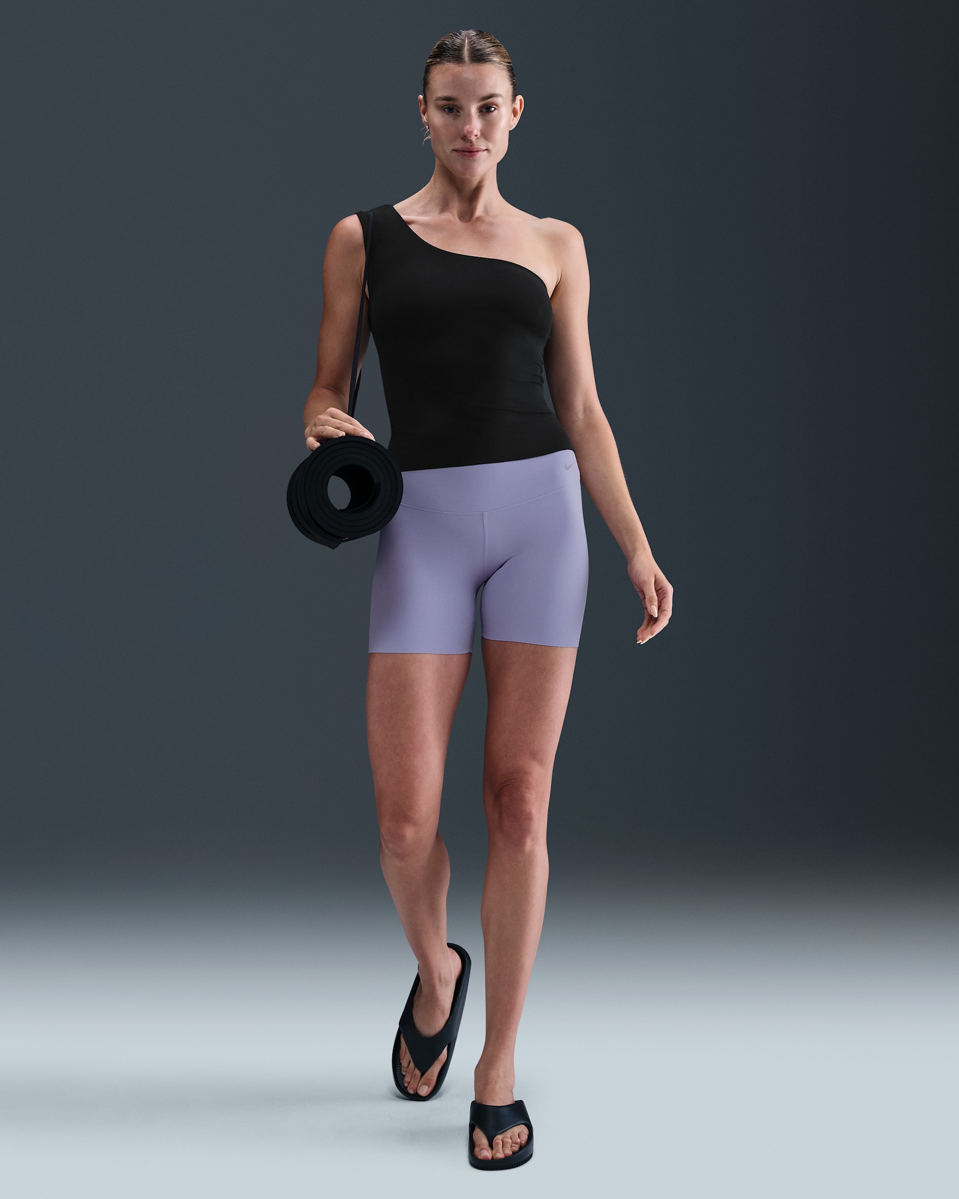 Nike Zenvy Women's High-Waisted 12.5cm (approx.) Biker Shorts - Lilac Ice/Black