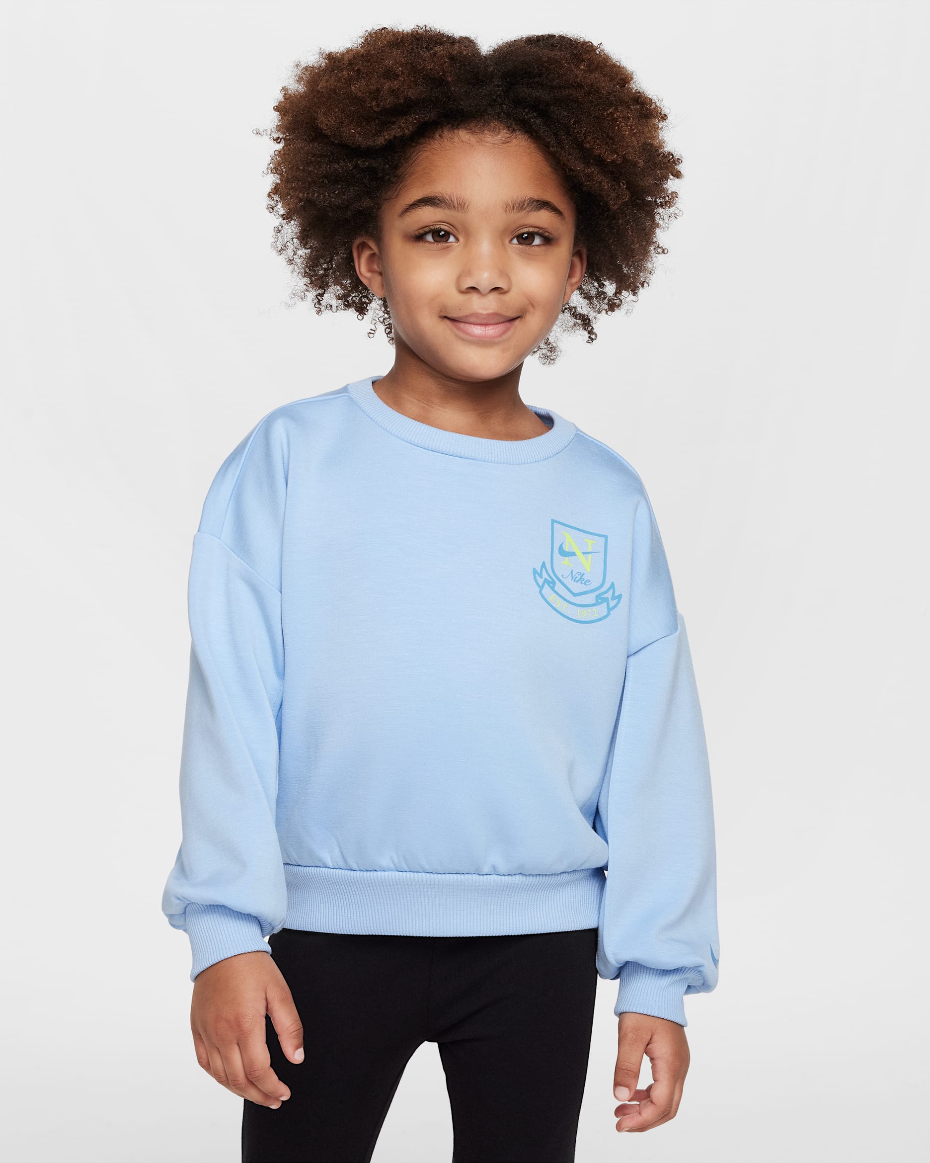 Nike Game, Swoosh, Match! Toddler Crew Top - Psychic Blue