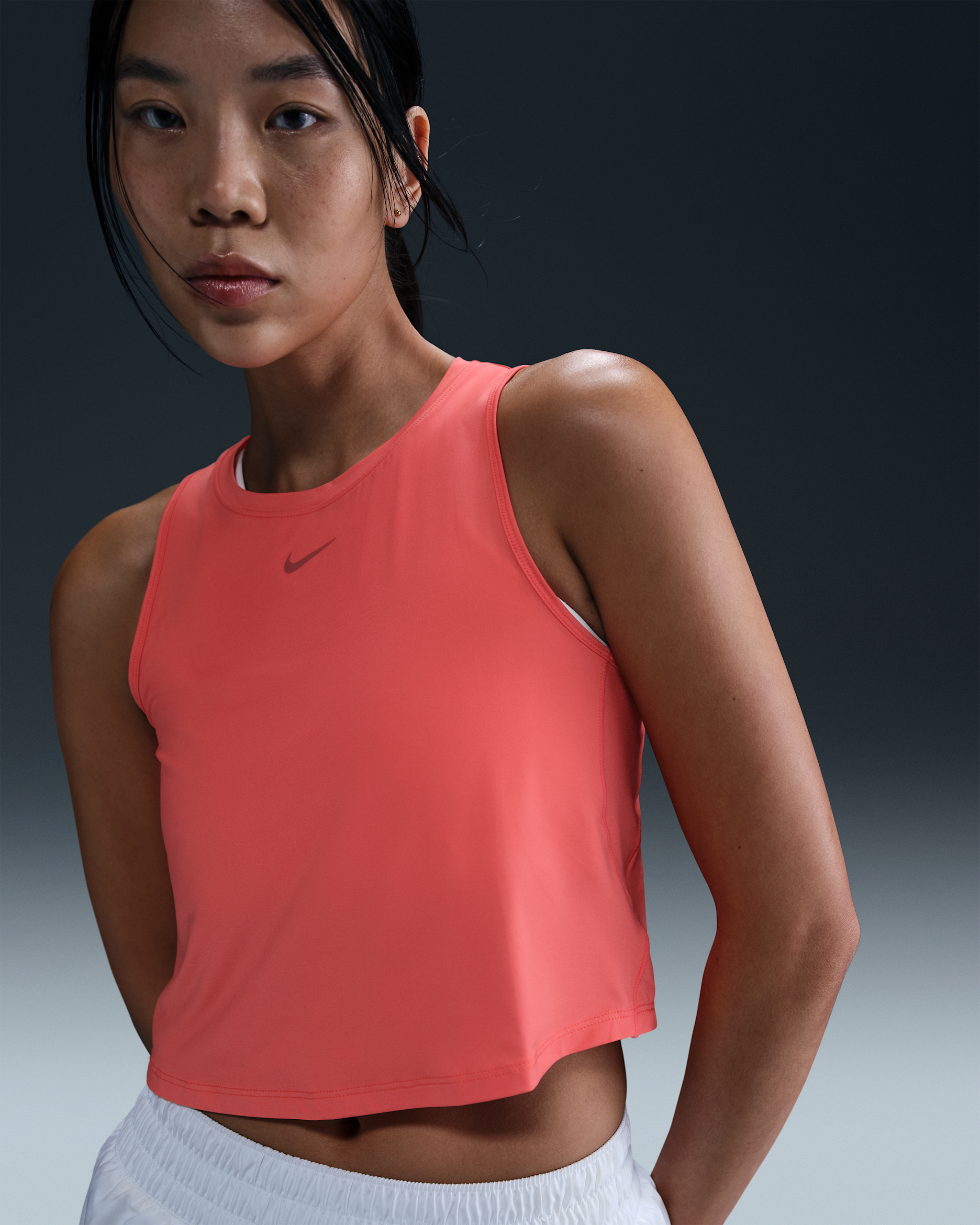 Nike One Classic Women's Dri-FIT Cropped Tank Top - Magic Ember/Black