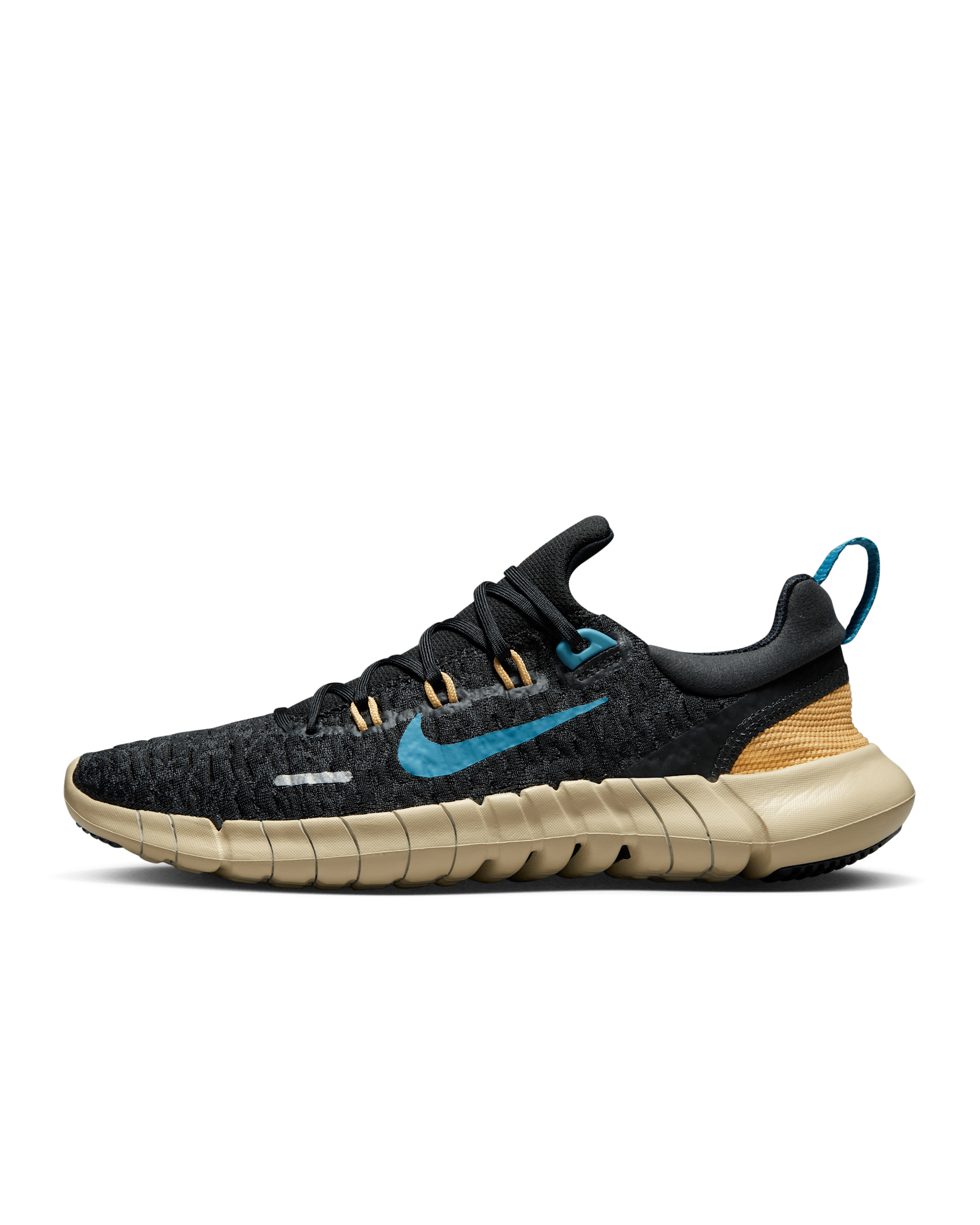 Nike Free Run 5.0 Women's Road Running Shoes - Black/Anthracite/Wheat Gold/Noise Aqua