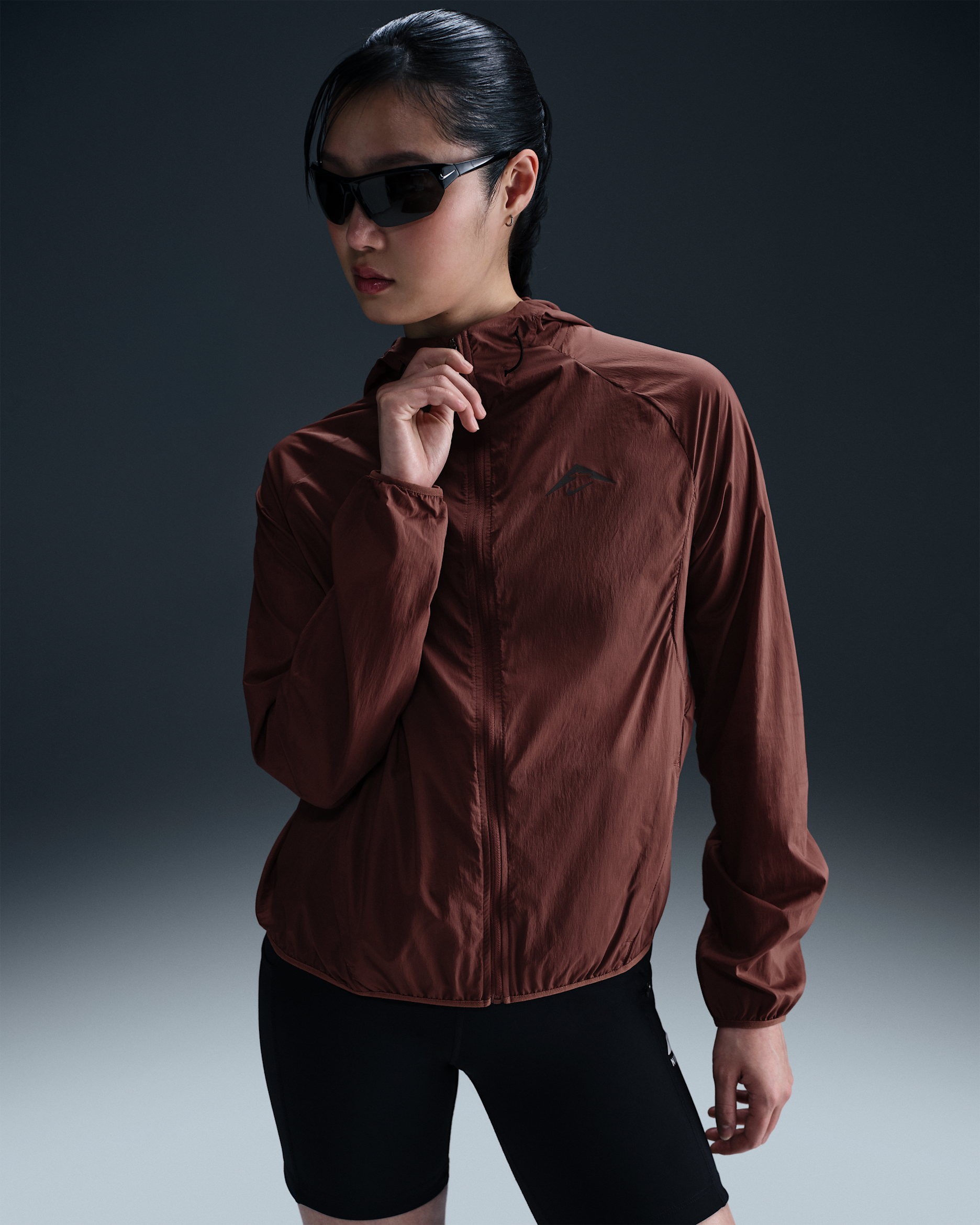 Nike Trail Women's Repel Running Jacket - Red Sepia/Phantom/Black