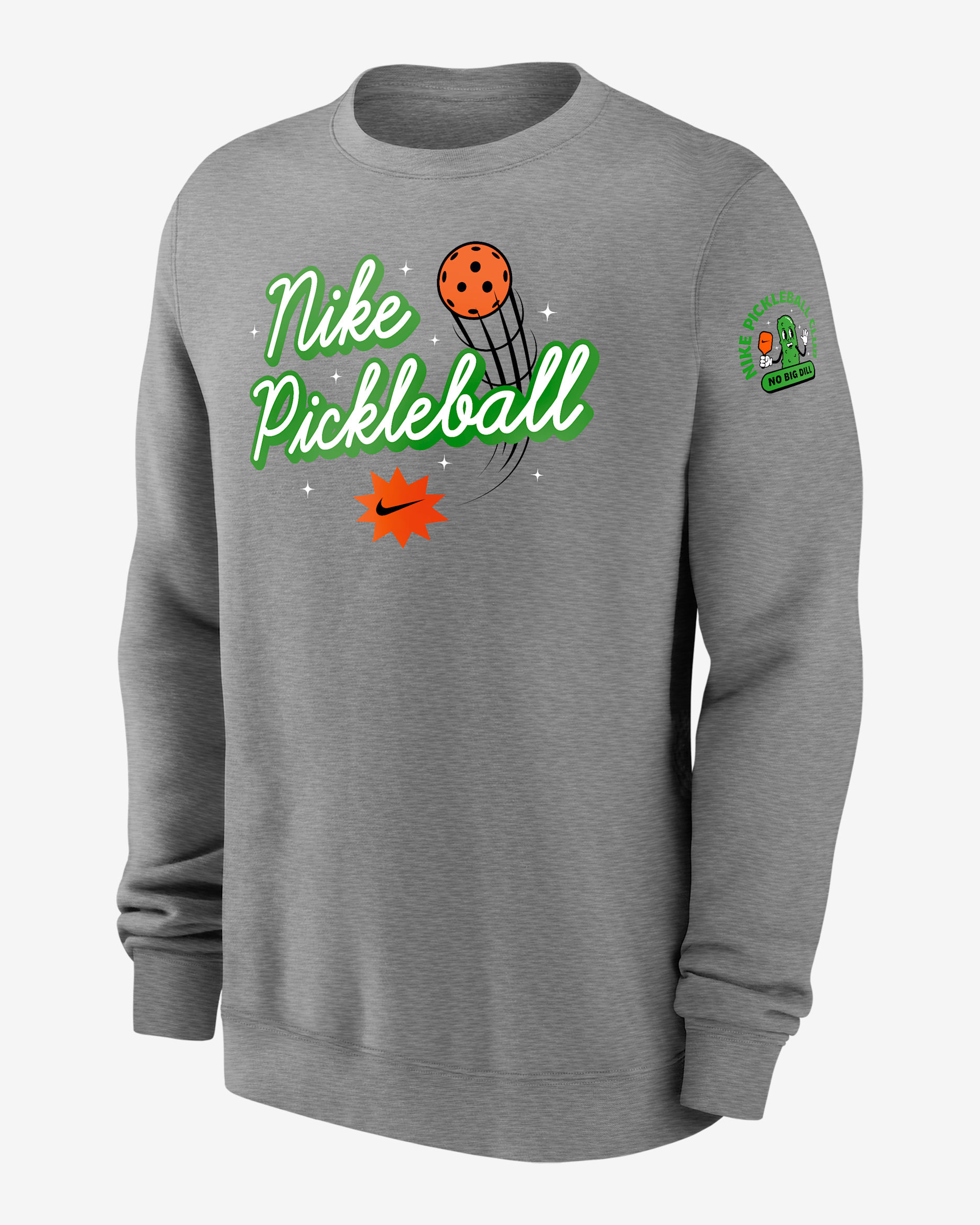 Sudadera de cuello redondo de pickleball para hombre Nike Club Fleece - Gris oscuro jaspeado
