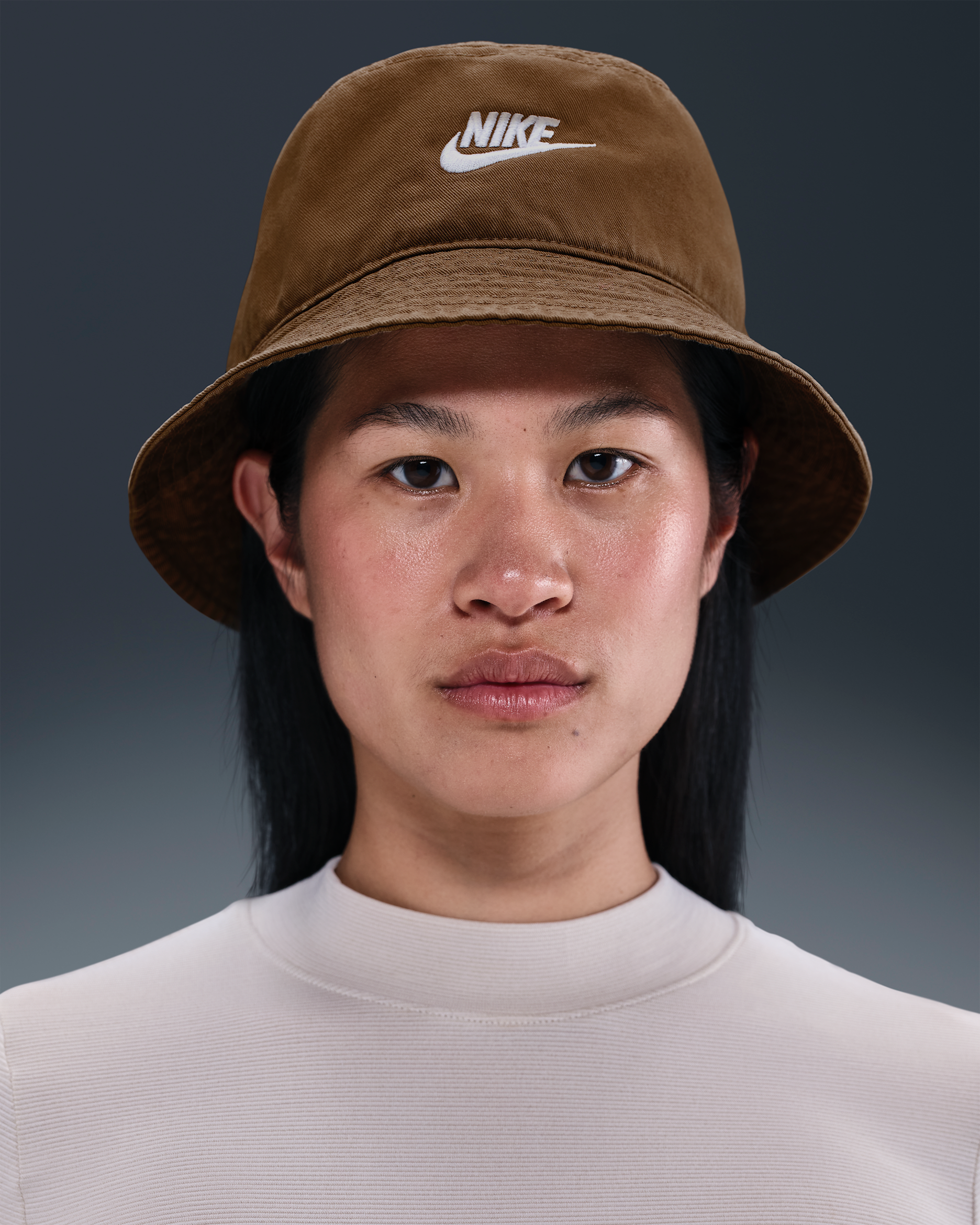 나이키 에이펙스 퓨추라 워시드 버킷 햇 - 모스우드 브라운/화이트