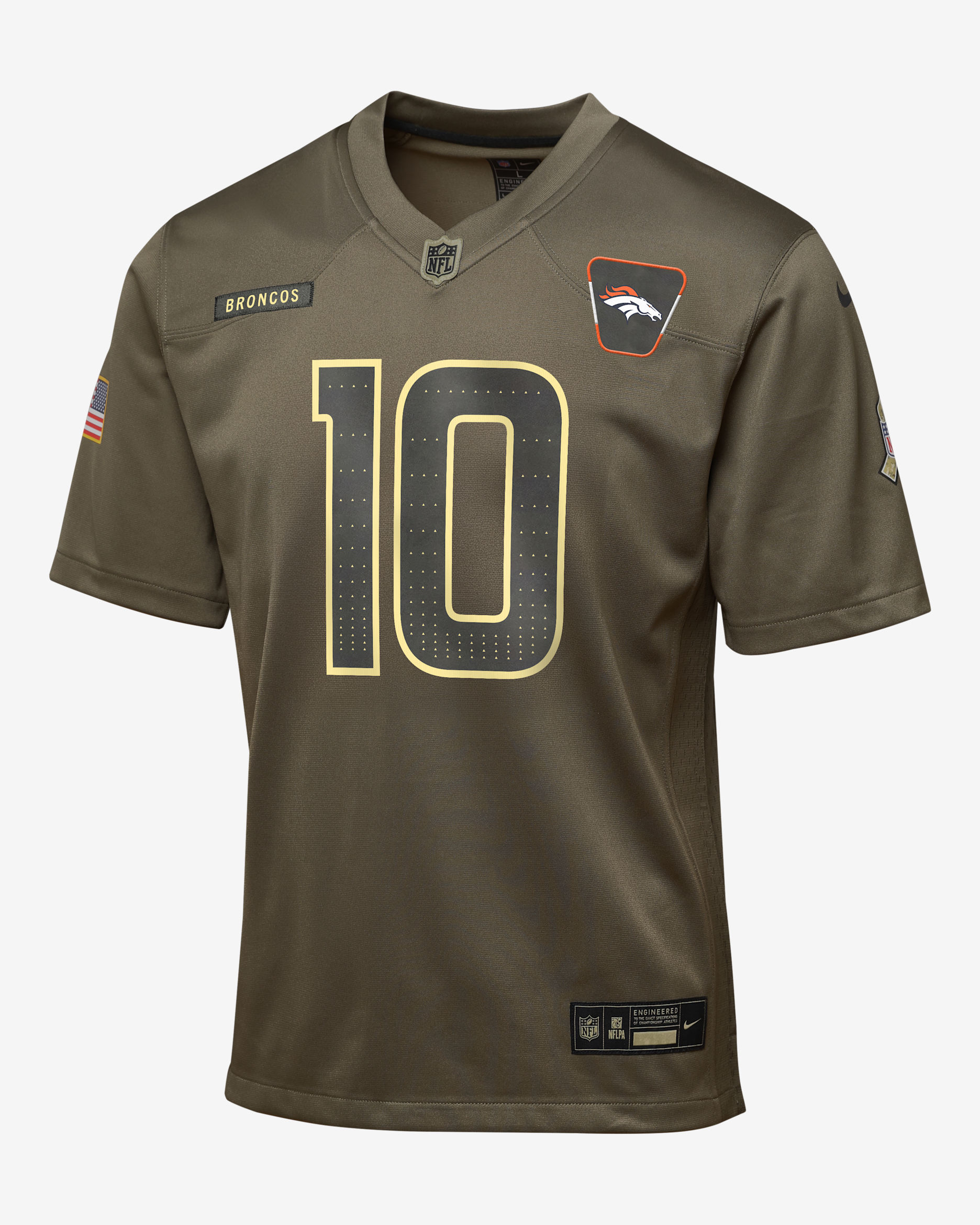 Bo Nix Denver Broncos Salute to Service Big Kids’ Nike NFL Game Jersey - Olive