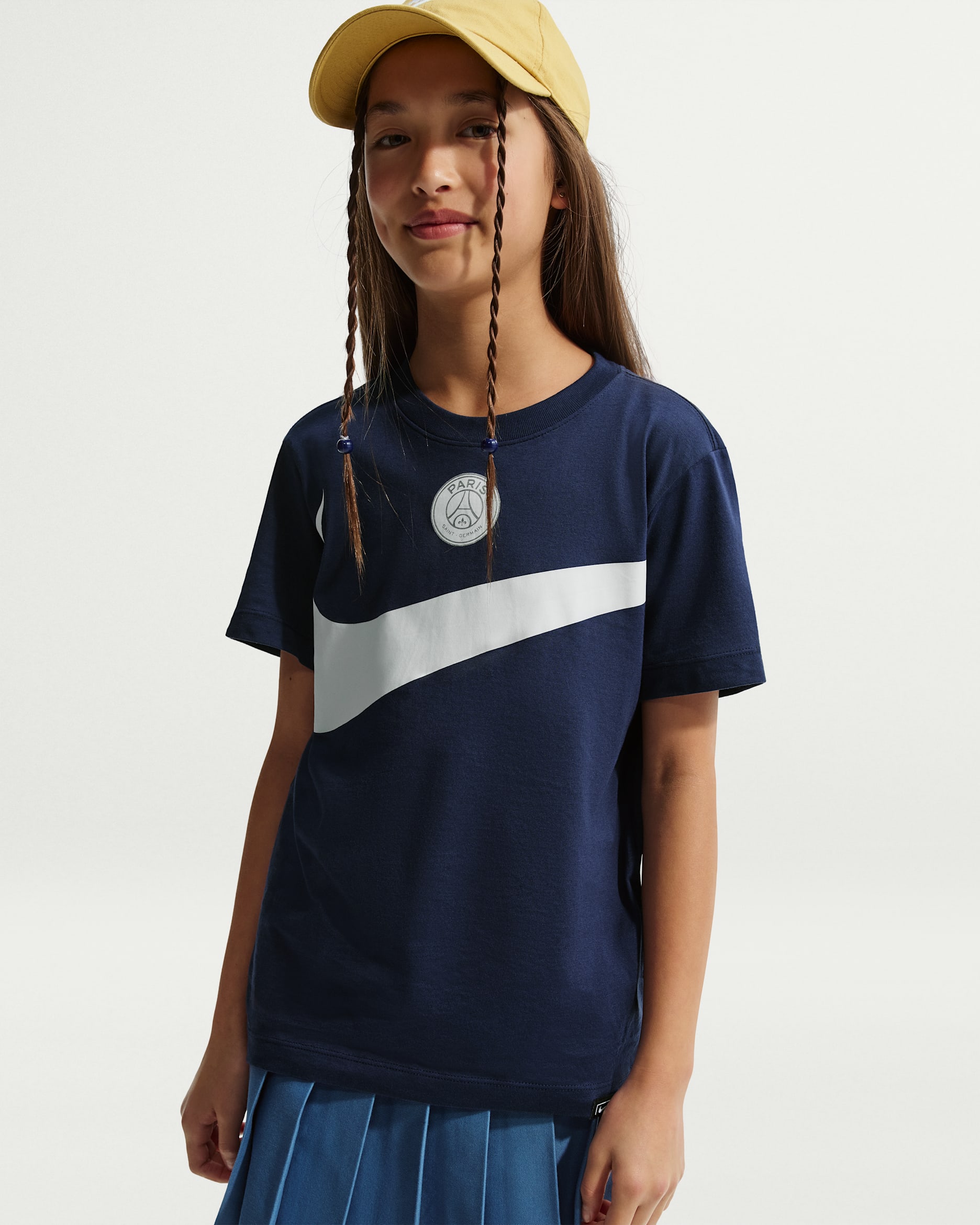 Paris Saint-Germain Swoosh Men's Nike Football T-Shirt - Midnight Navy