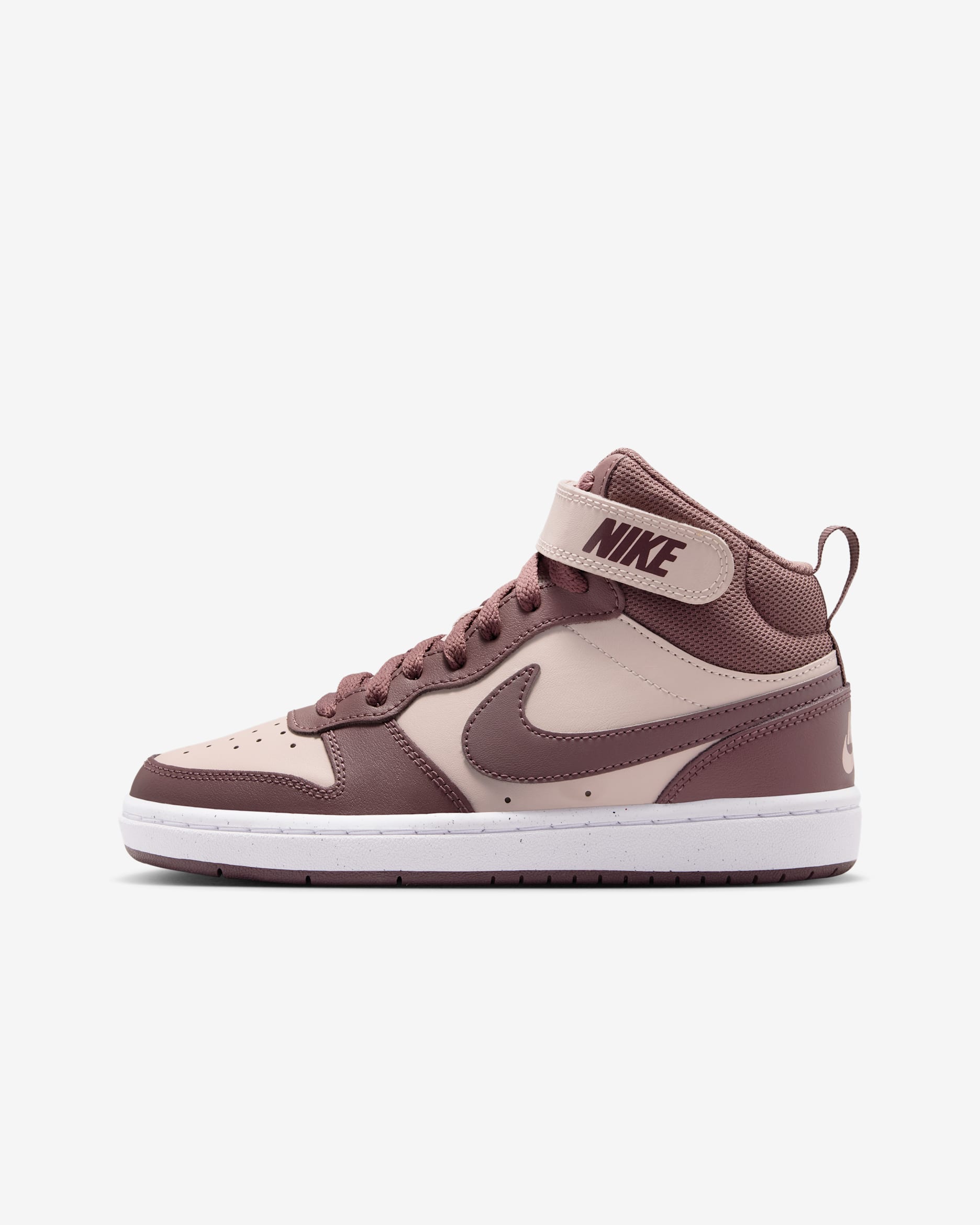 Nike Court Borough Mid 2 Big Kids' Shoes - Silt Red/White/Tattoo