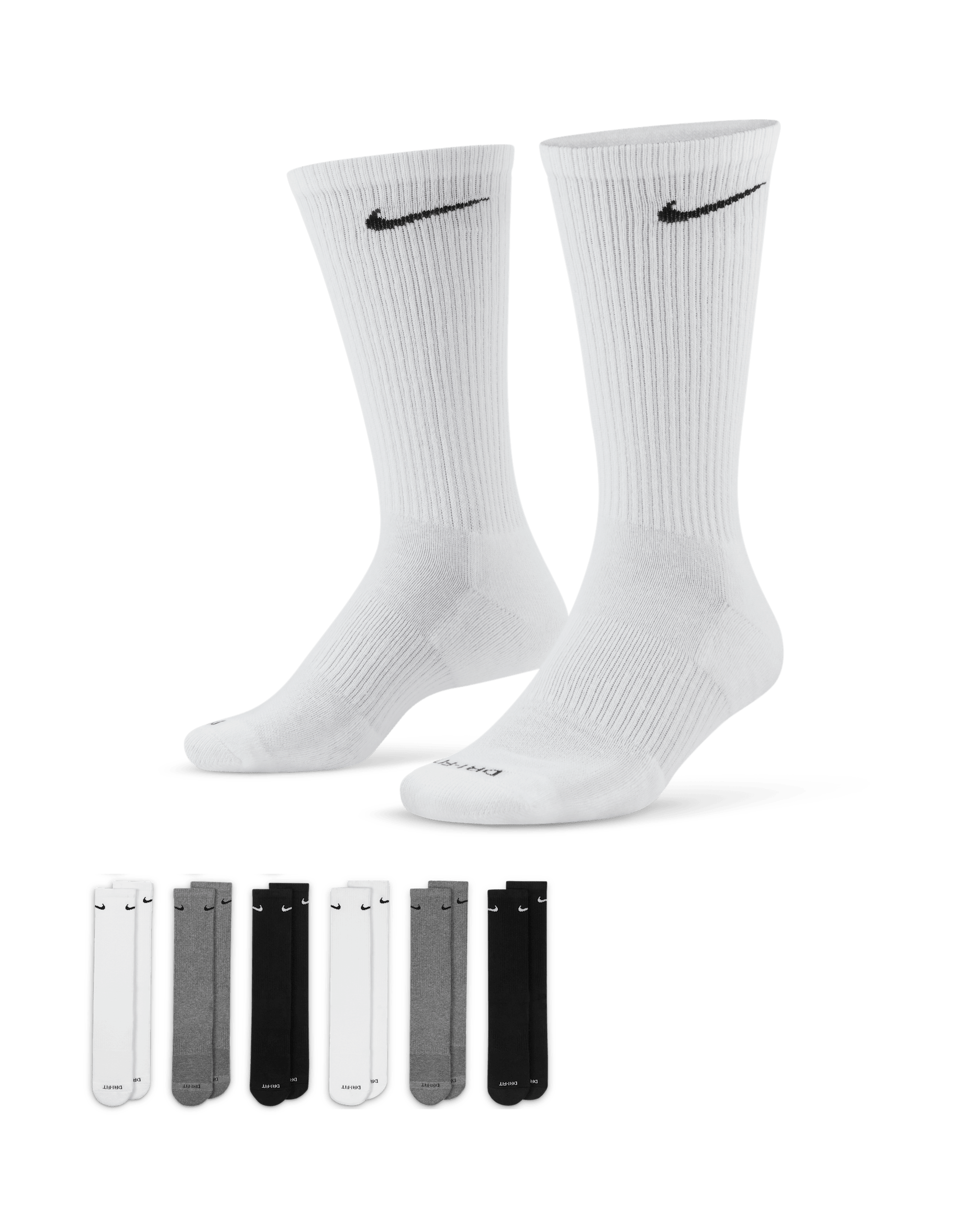 Nike Everyday Plus Cushioned Training Crew Socks (6 Pairs) - Multi-Colour