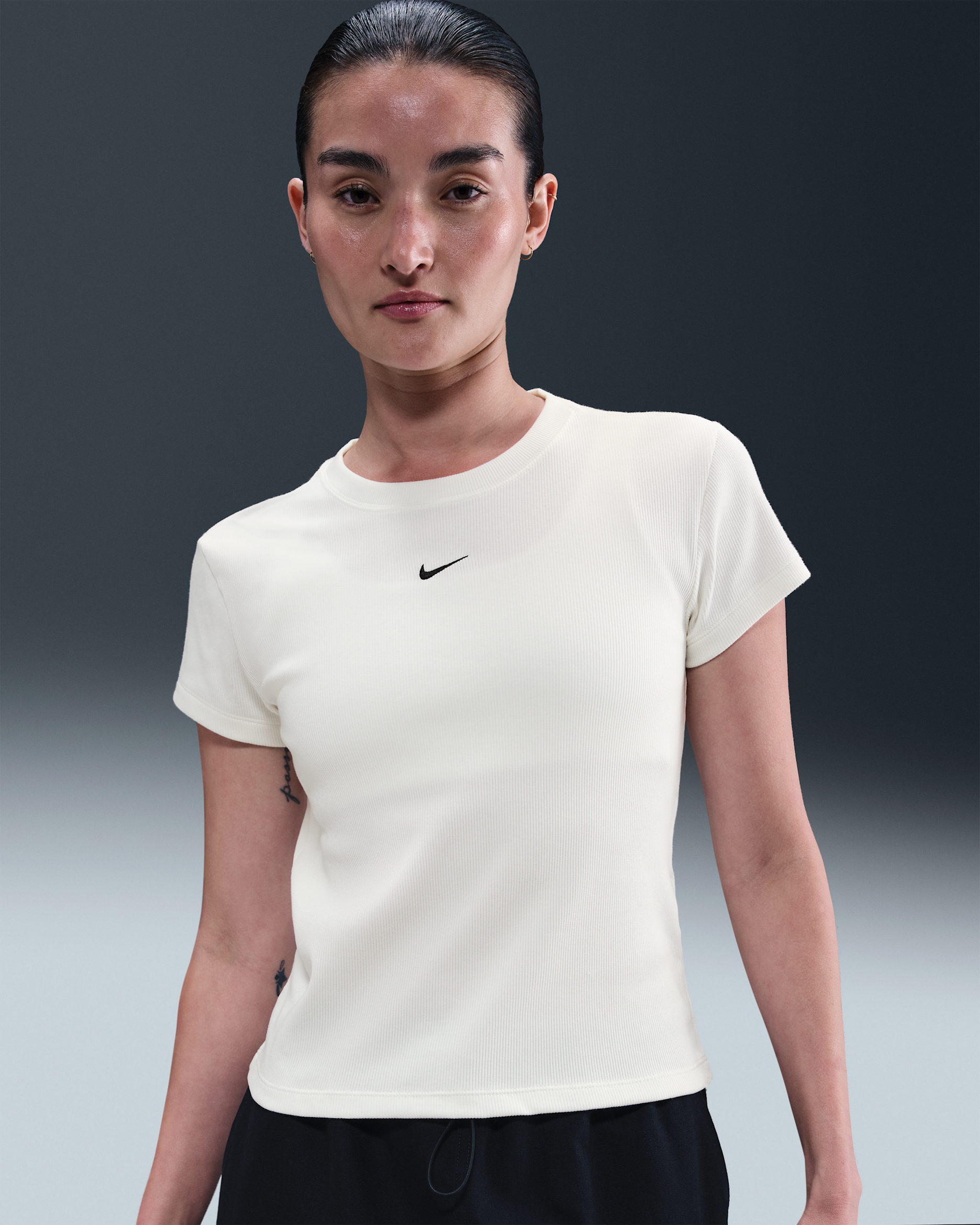 Nike Sportswear Women's Tight Ribbed Short-Sleeve T-Shirt - Sail
