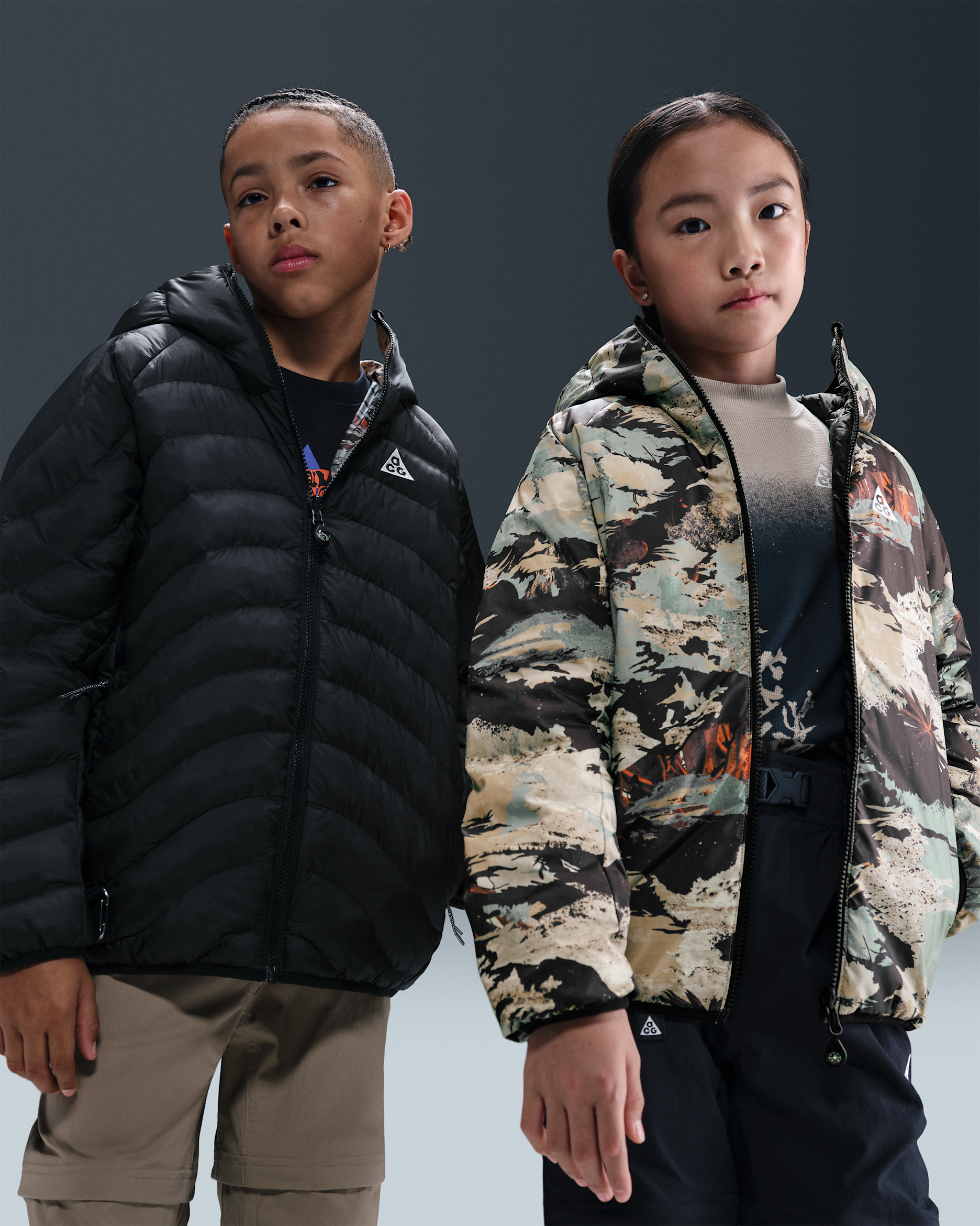 Nike ACG "Lava Flow" Big Kids' Therma-FIT ADV Jacket - Black/Summit White
