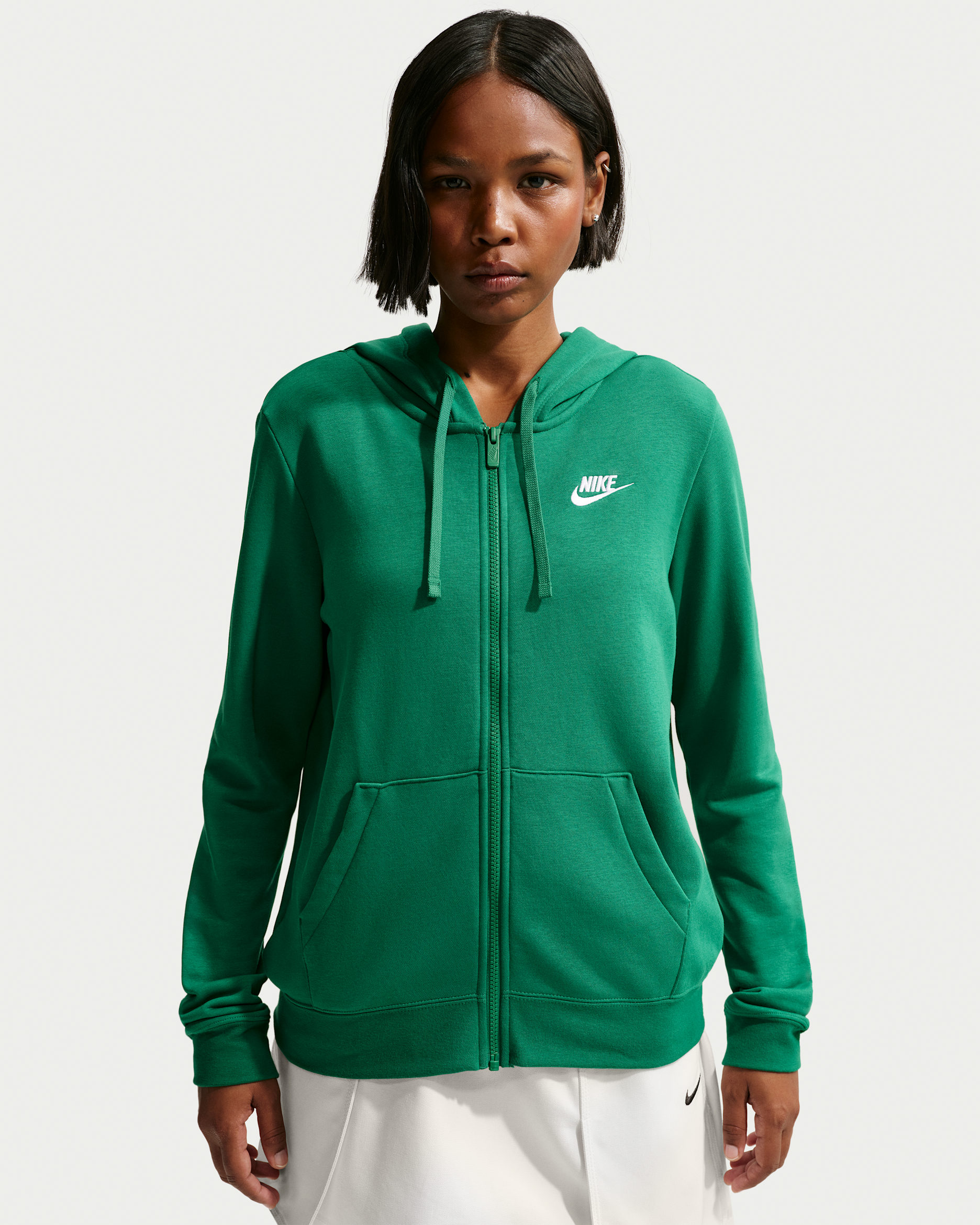 Nike Sportswear Club Fleece Women's Full-Zip Hoodie - Malachite/White