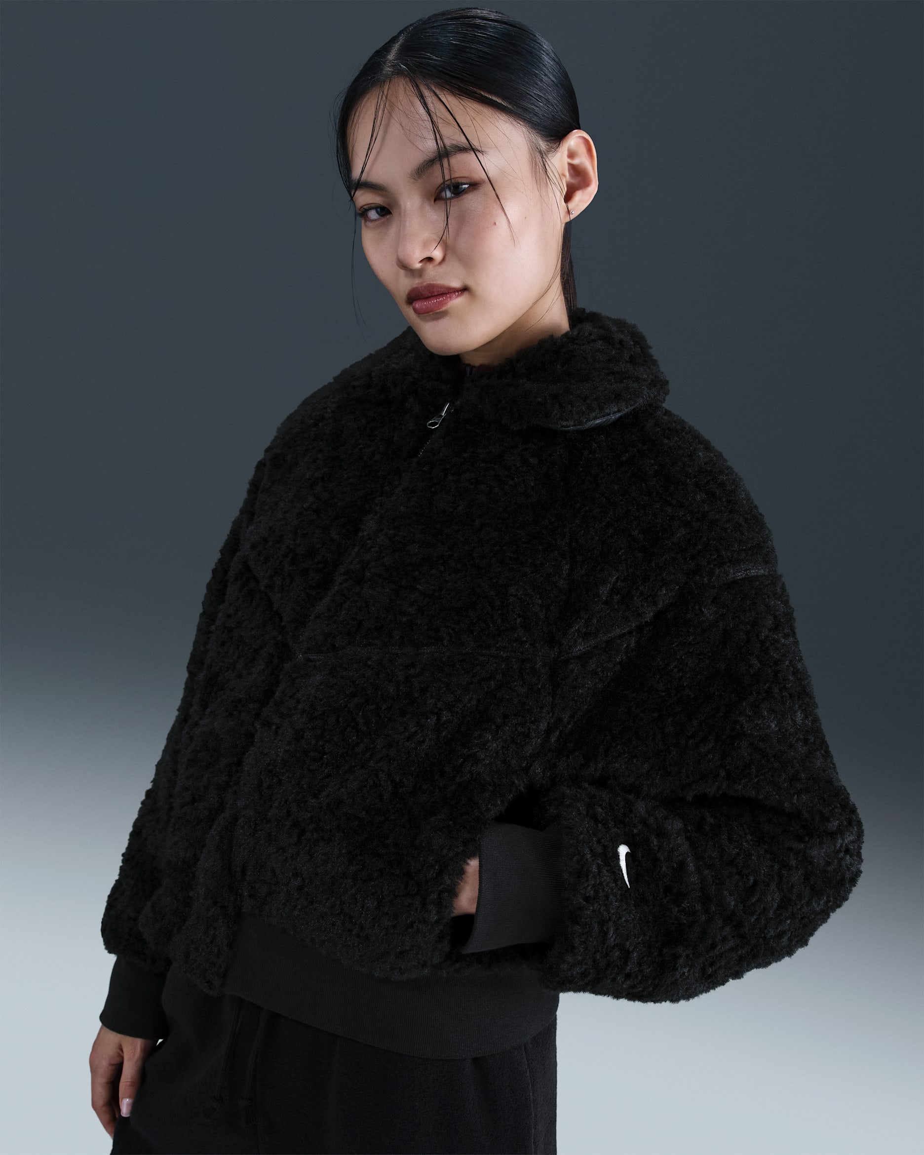Nike Sportswear Essential Women's Loose Bomber Jacket - Black/Sail