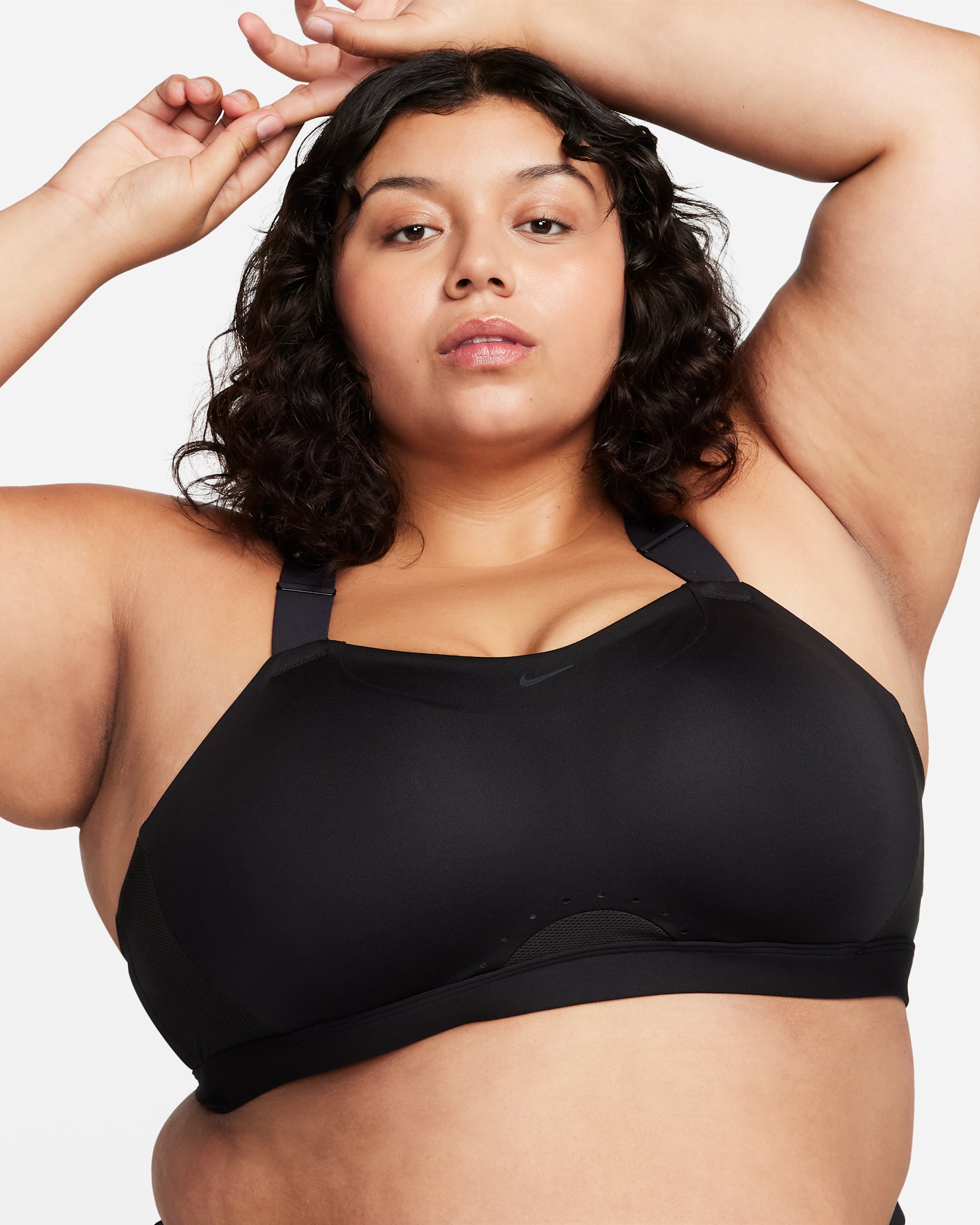 Nike Alpha Women's High-Support Padded Adjustable Sports Bra - Black/Black/Dark Smoke Grey/Dark Smoke Grey