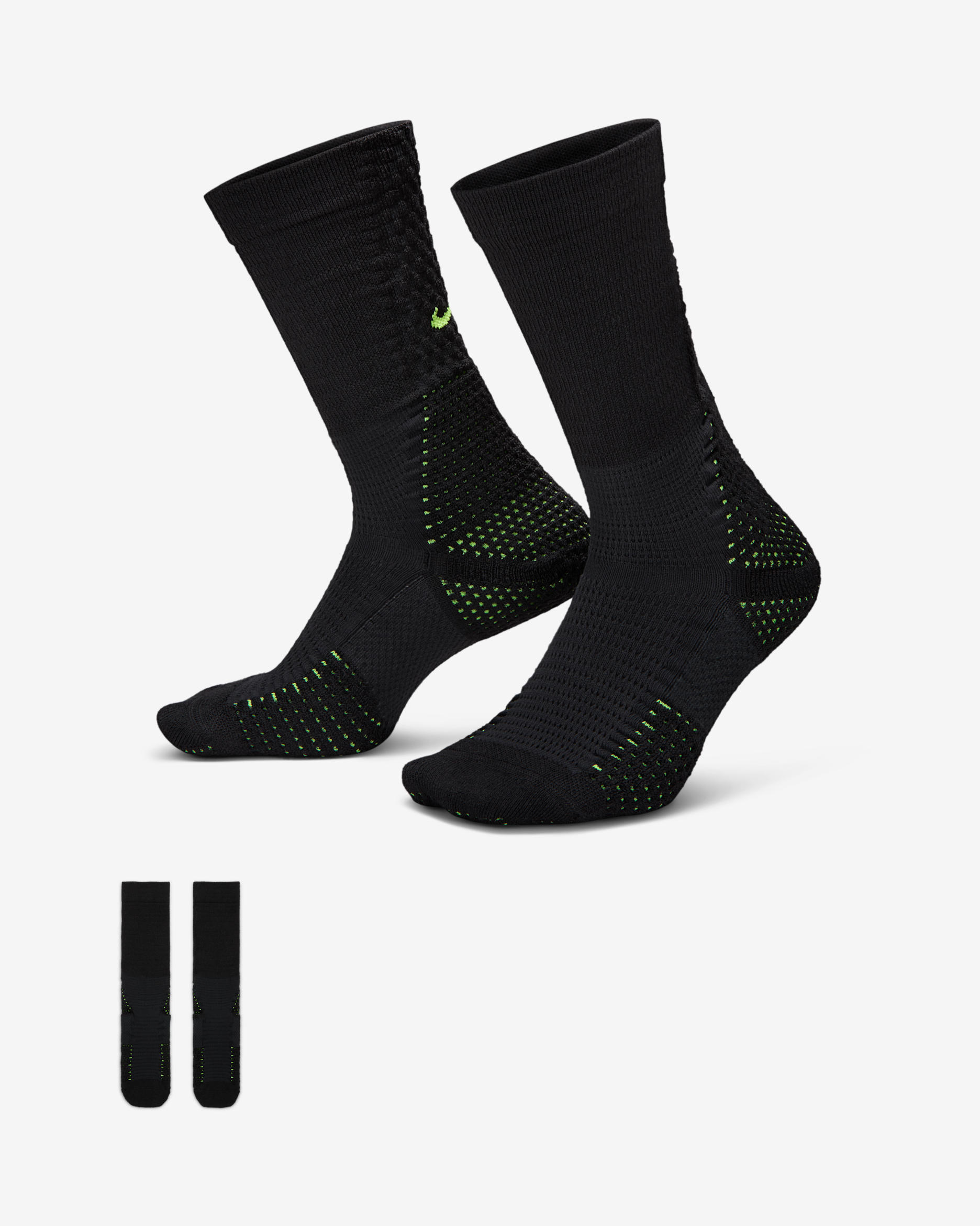 Nike Unicorn Dri-FIT ADV Cushioned Crew Socks (1 Pair) - Black/Volt/Volt