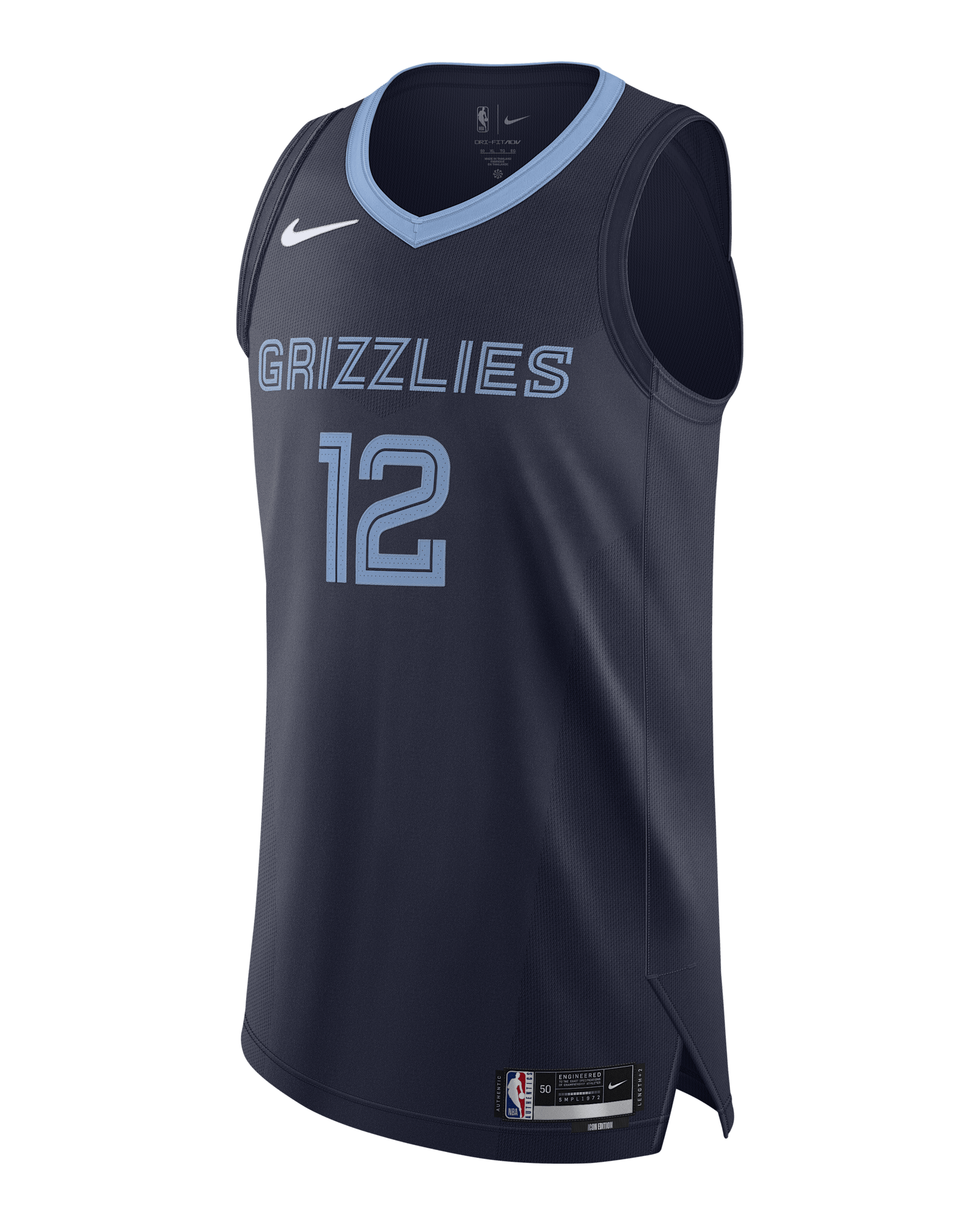 Grizzlies Icon Edition 2020 Men's Nike NBA Authentic Jersey - College Navy