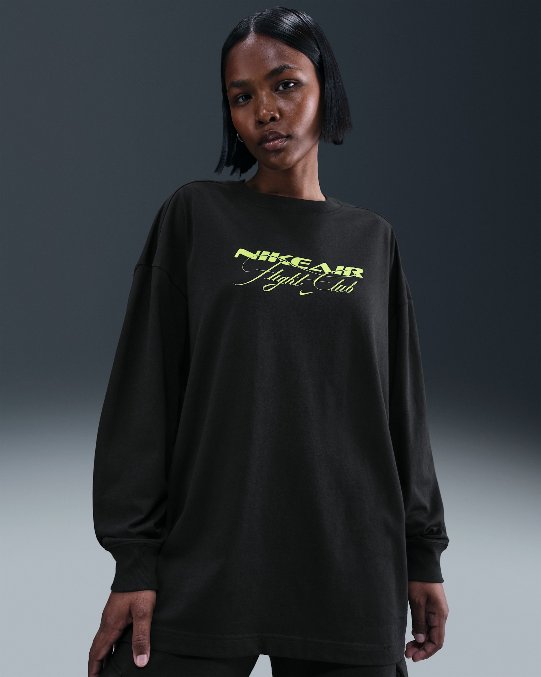 Nike Sportswear Women's Oversized Long-Sleeve T-Shirt - Black