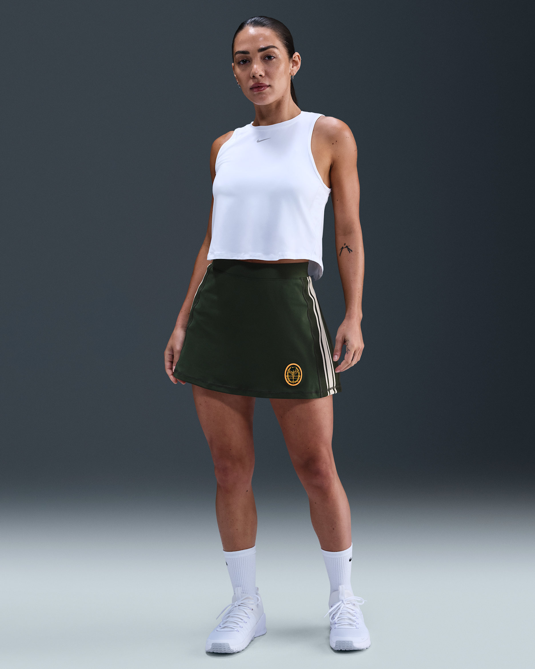 Nike Women's High-Waisted 3" Skort - Fir/Light Orewood Brown/Light Orewood Brown