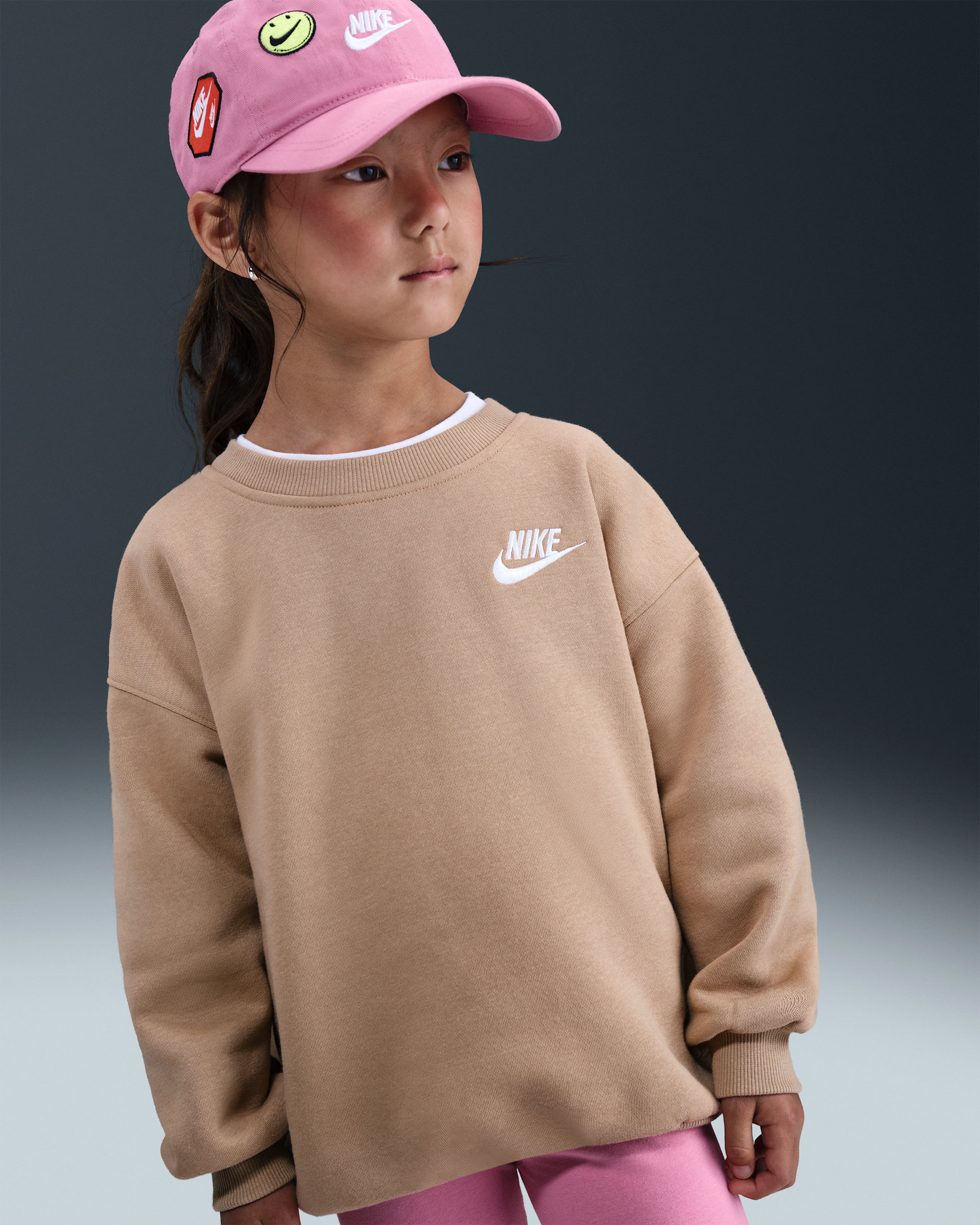 Nike Little Kids' Oversized Crew Top - Hemp