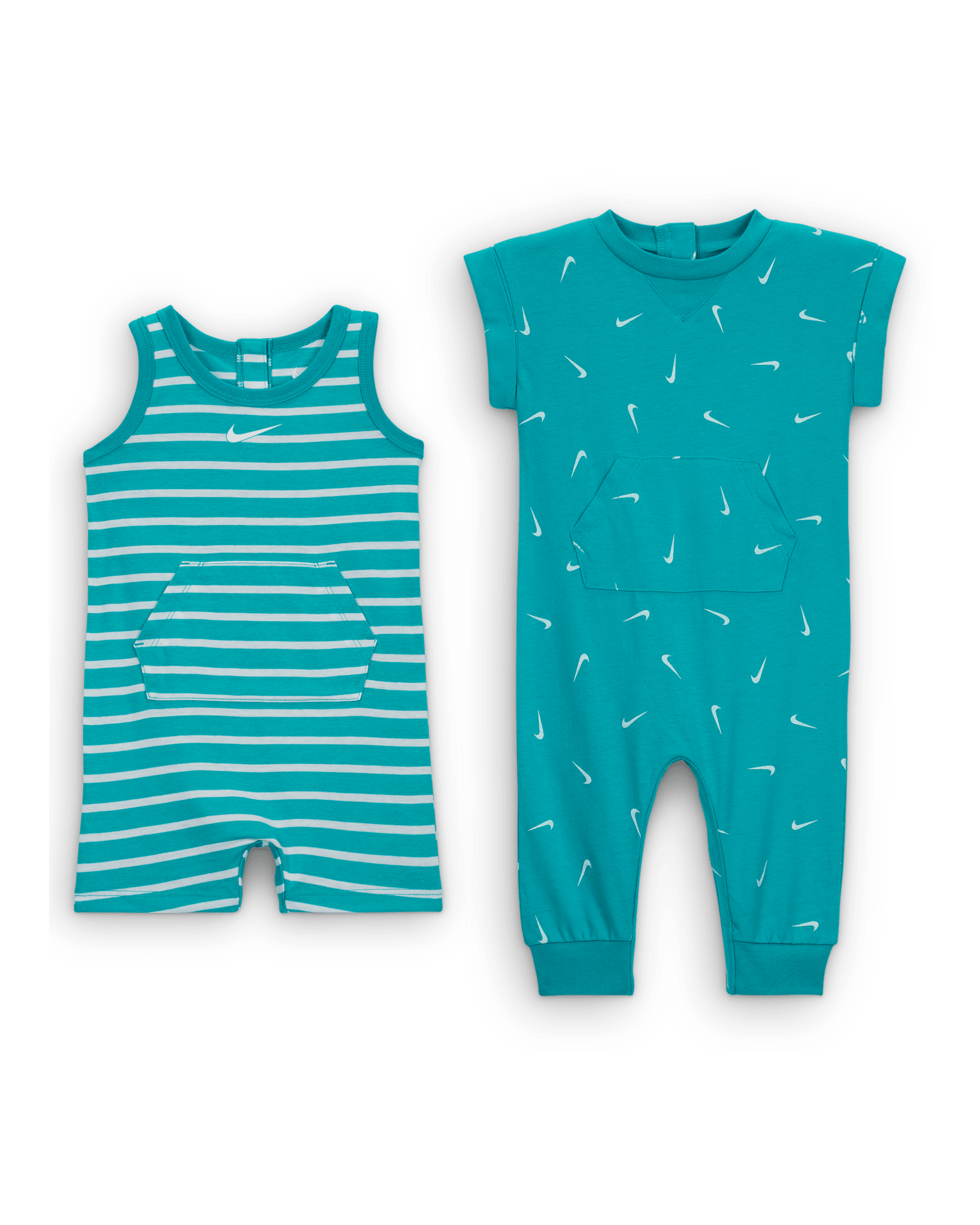 Nike Essentials Baby (0-9M) Short Sleeve and Tank 2-Pack Romper Set - Dusty Cactus