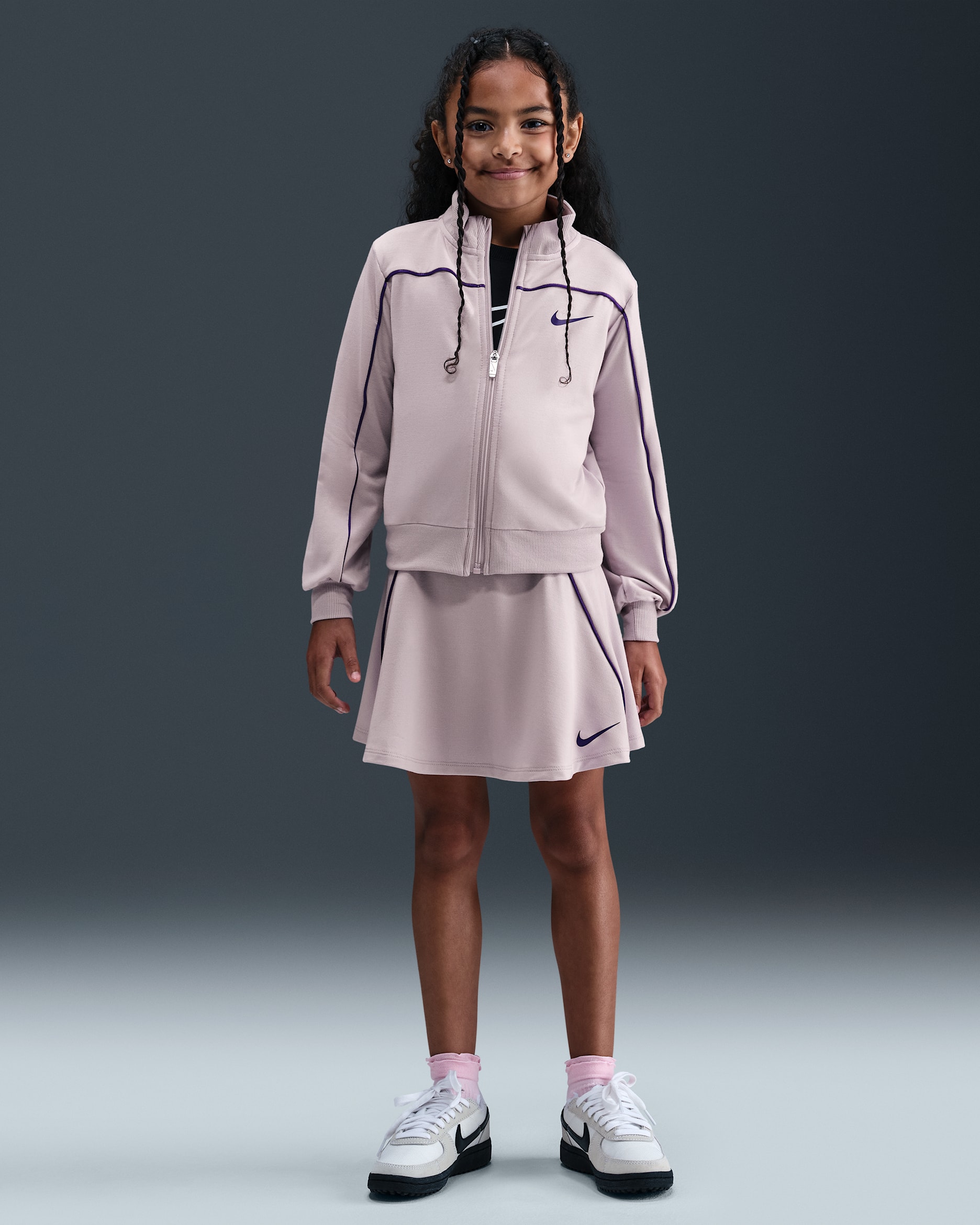 Nike Varsity Prep Little Kids' Track Scooter 2-Piece Set - Platinum Violet