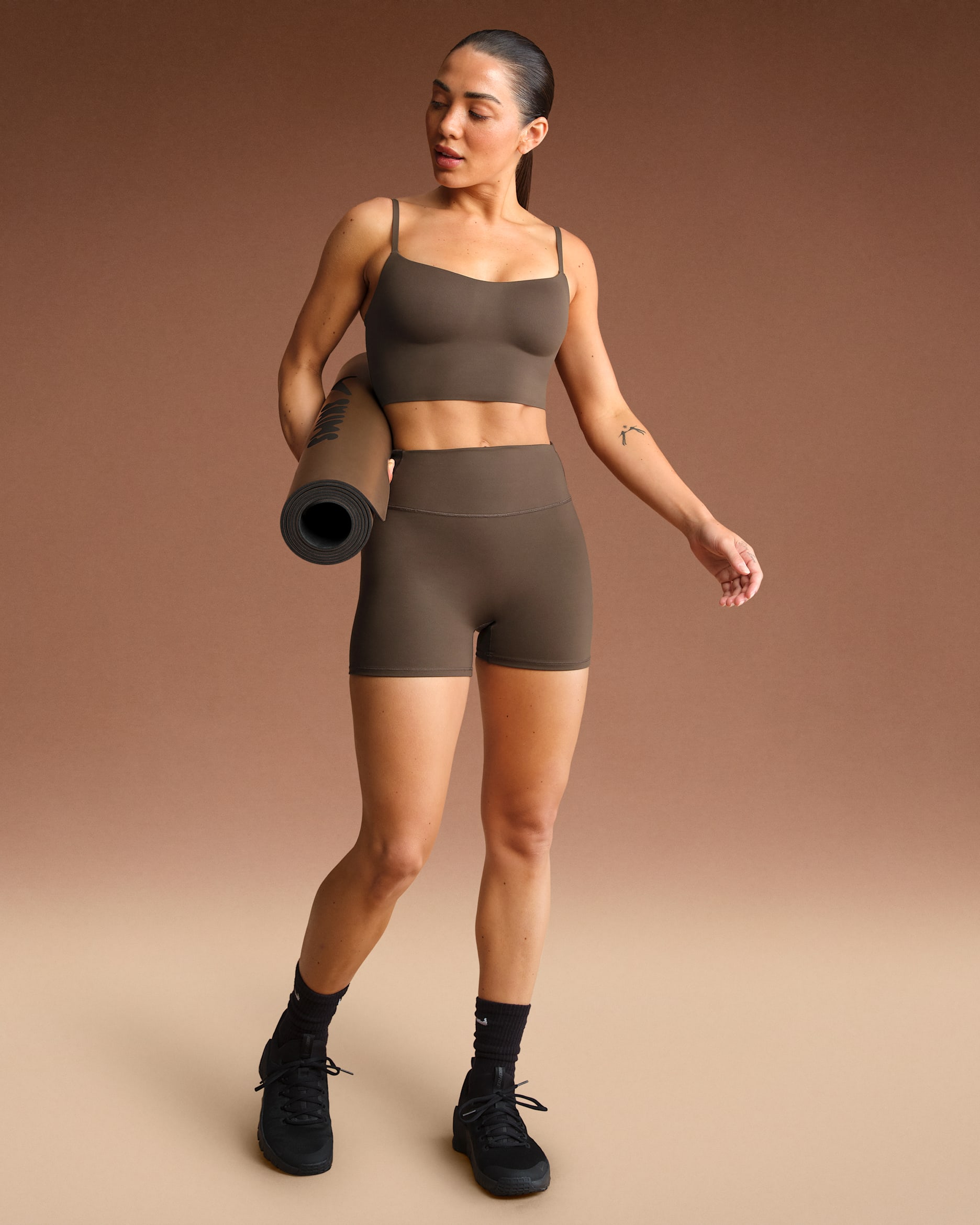 NikeSKIMS Matte Women's High-Waisted 3" Boyshorts - NSKM Dark Sepia