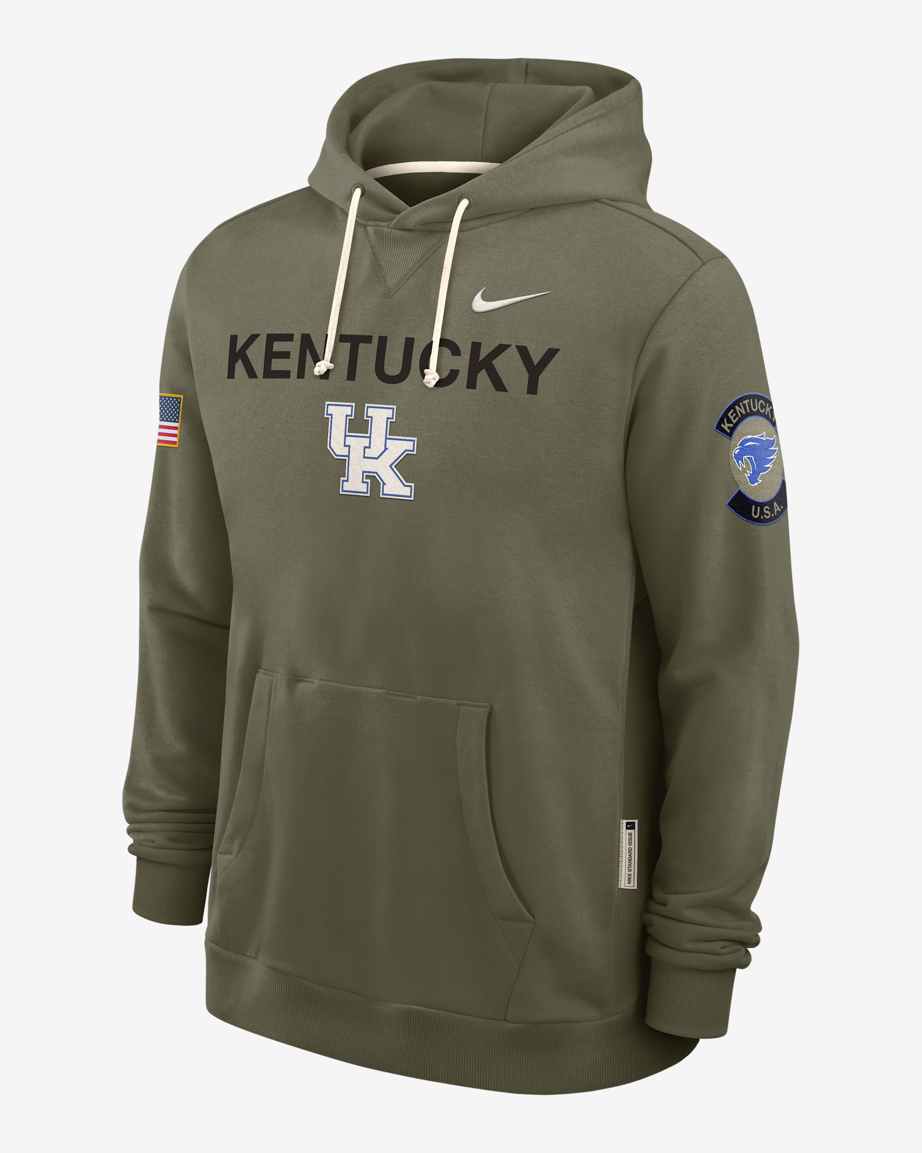 Kentucky 2025 Military Appreciation Men's Nike Dri-FIT College Pullover Hoodie - Olive