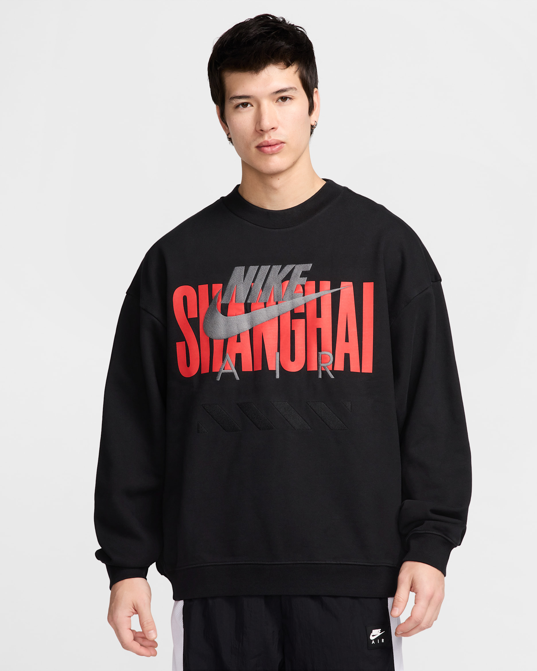 Nike Air "Shanghai" Men's Fleece Crew - Black/White