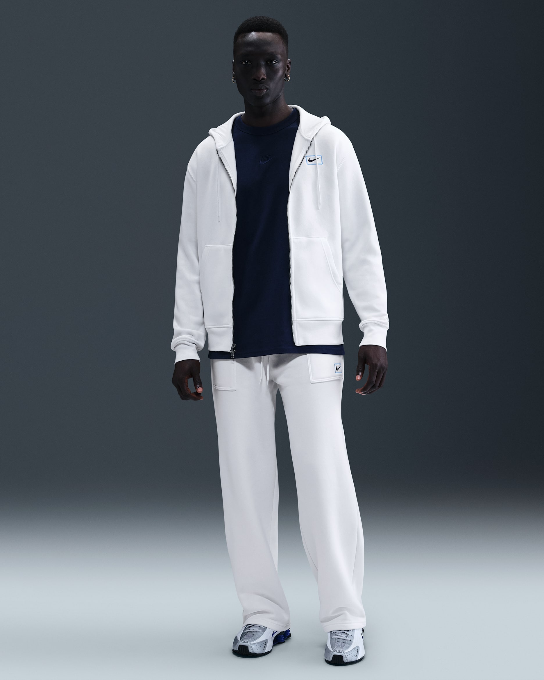 Nike Sportswear Men's Open-Hem Graphic Fleece Pants - Summit White