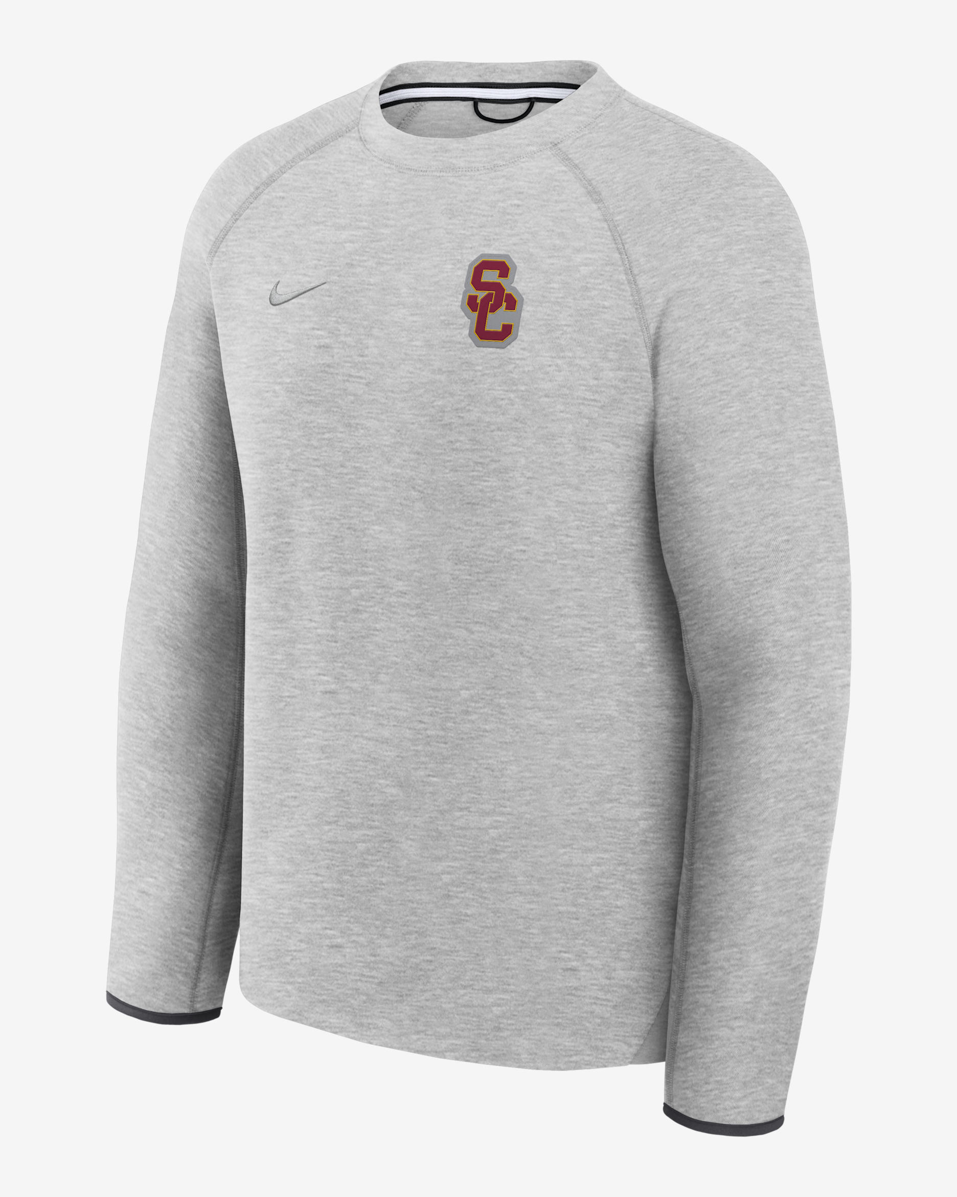 USC Tech Fleece Men's Nike College Pullover Crew - Grey