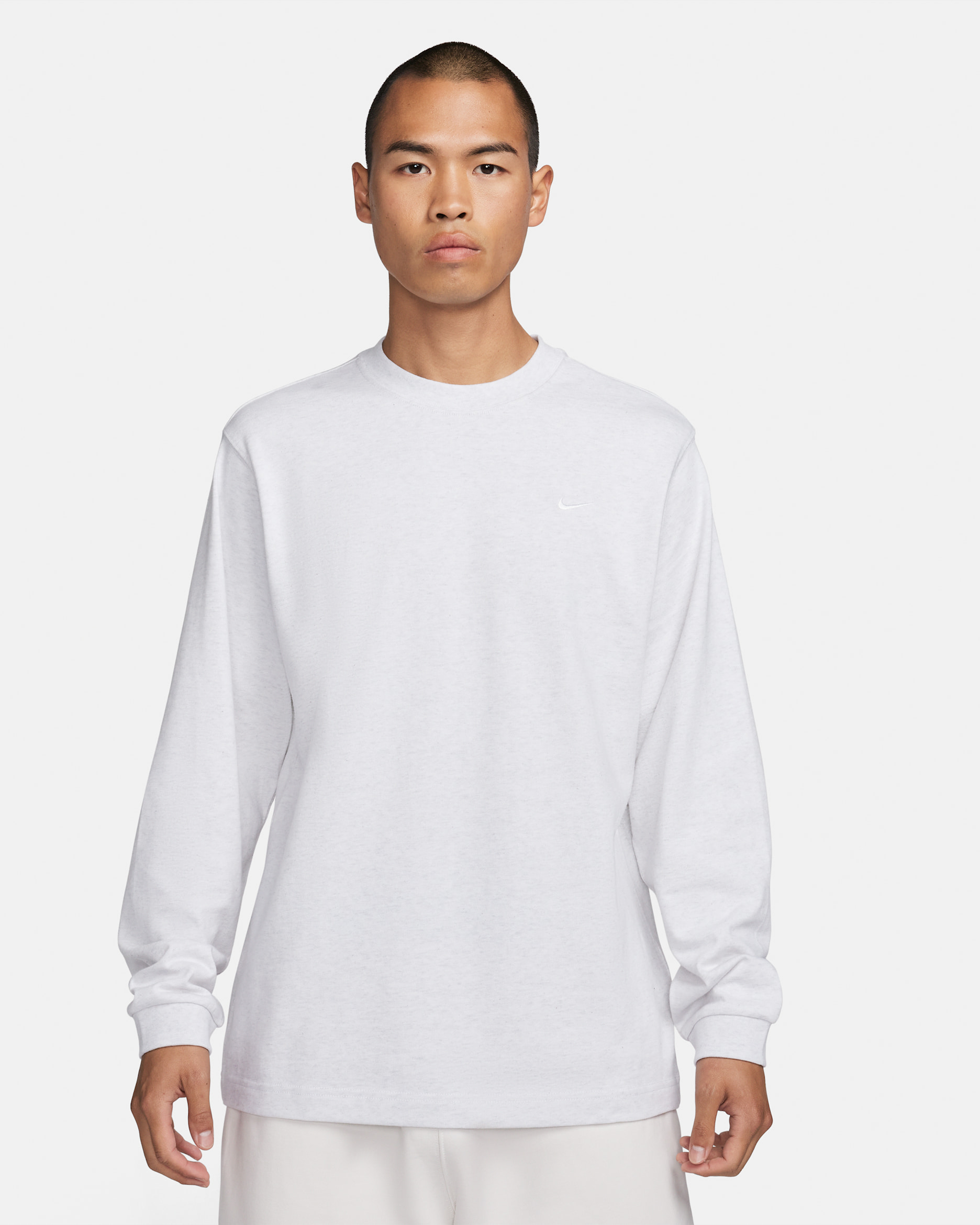 ナイキ ソロ スウッシュ メンズ ロングスリーブ トップ - バーチヘザー/ホワイト